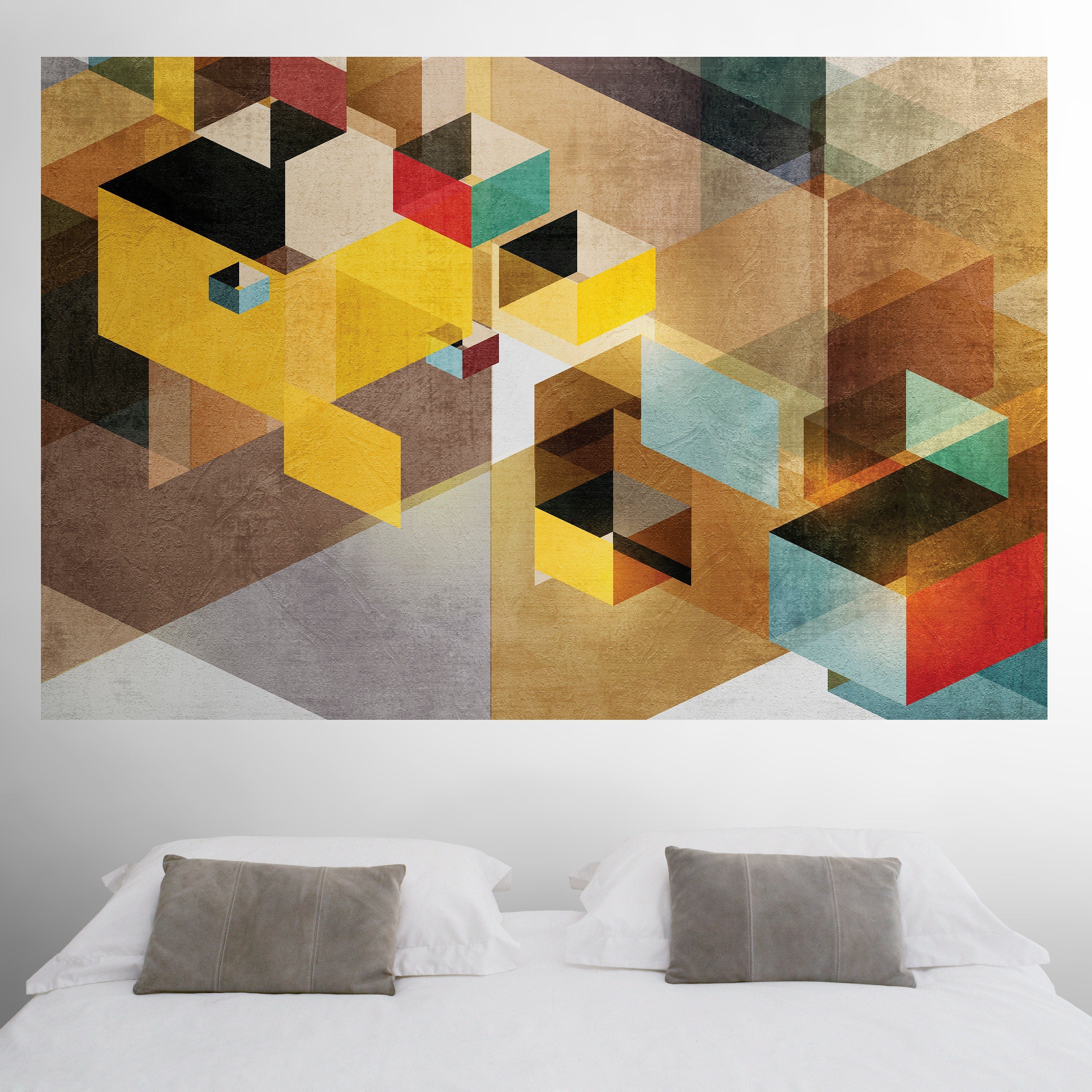 Wall Mural - Mid Century - Modern - Repositionable Adhesive Fabric - Self-Adhesive Wall Covering - Peel And Stick - SKU: MidCenModMur-1