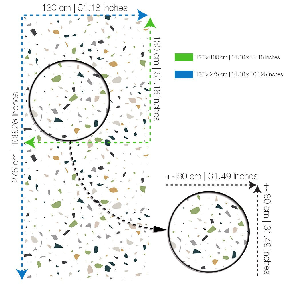 Terrazzo Green & White - Terrazzo Pattern Wallpaper, Wall Decor, Wall Decoration, Removable Wallpaper, Peel and Stick Wallpaper - SKU:GWTRR-4