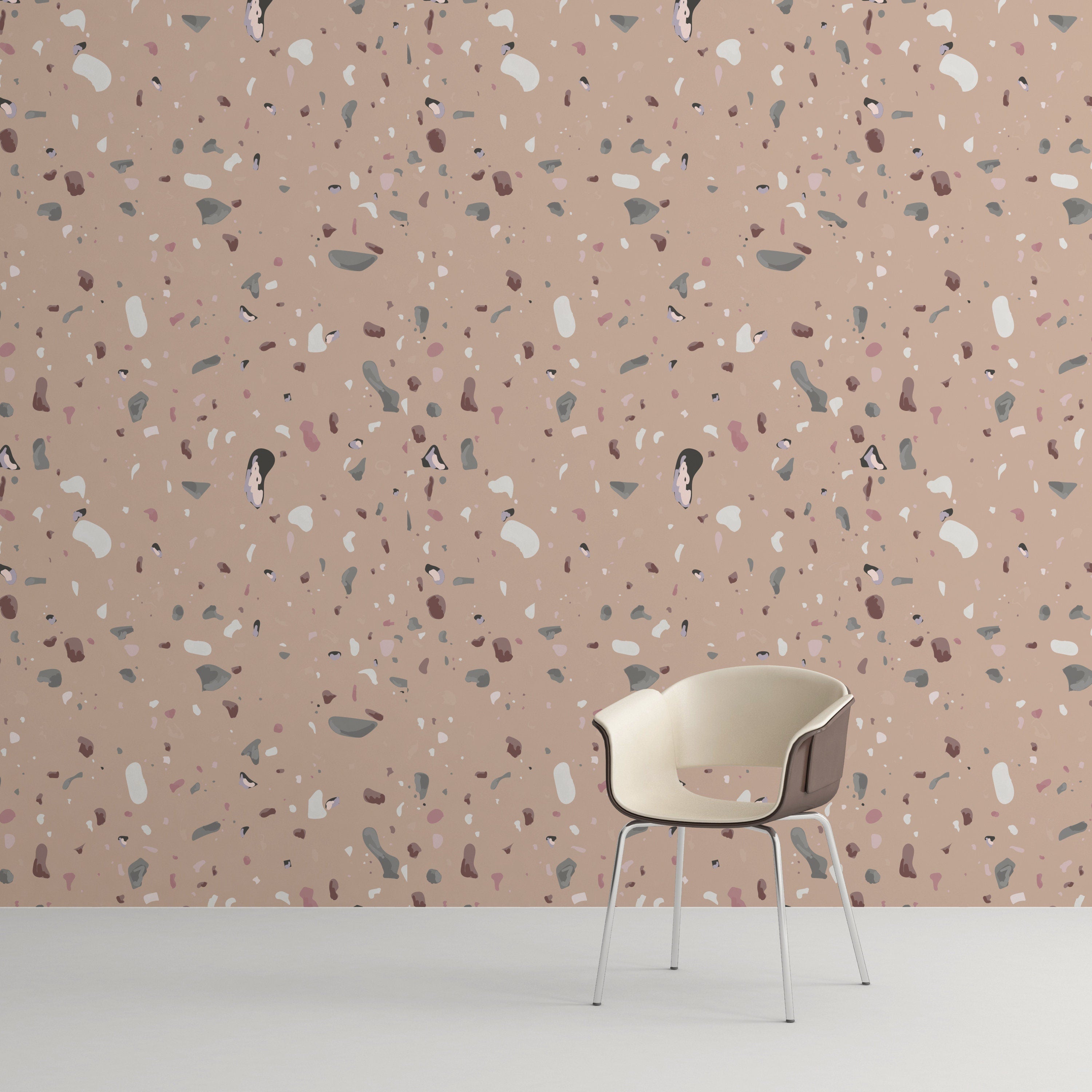 Terrazzo Old Pink - Terrazzo Pattern Wallpaper, Wall Decor, Wall Decoration, Removable Wallpaper, Peel and Stick Wallpaper - SKU:OPTRR-1