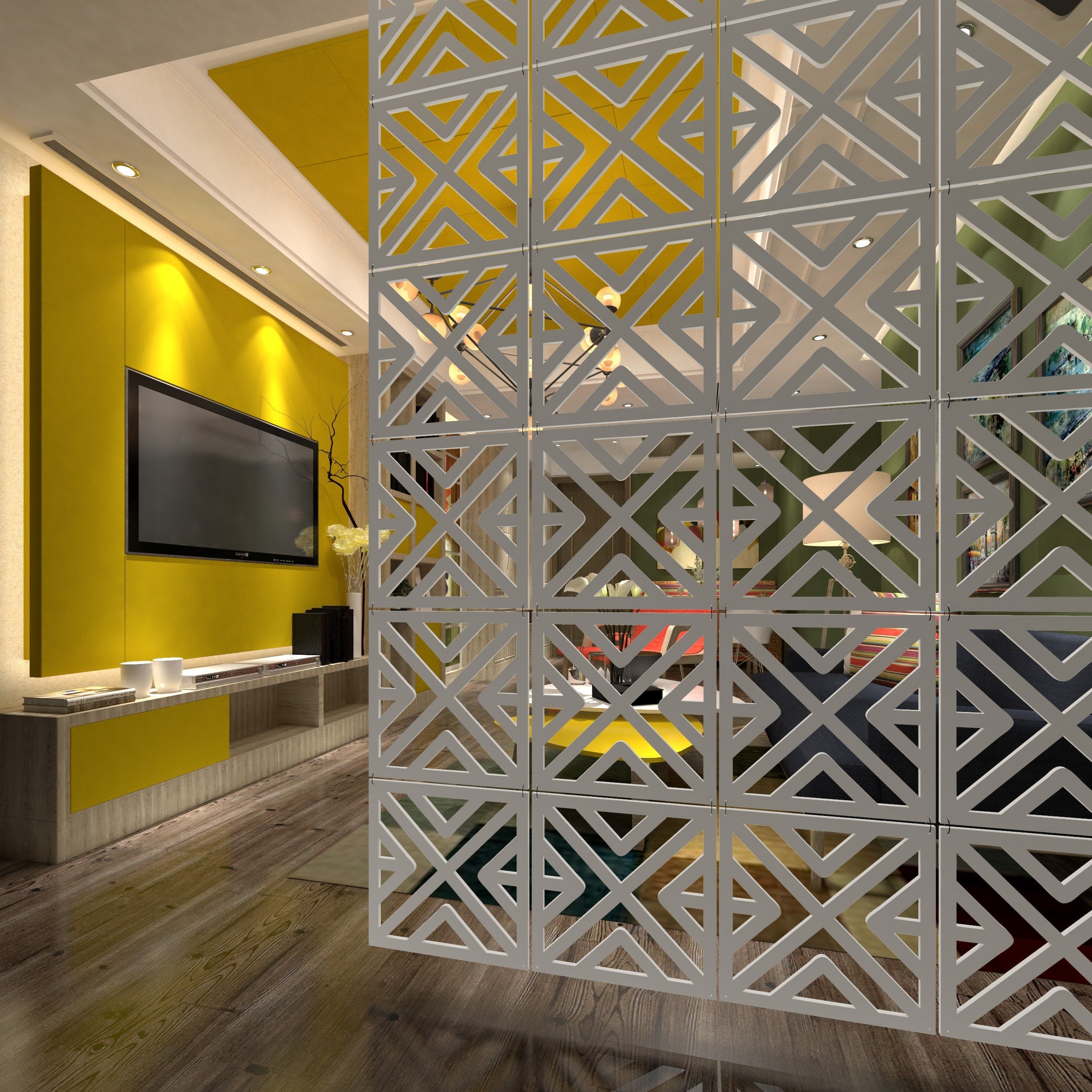 Hanging Room Divider,  Partitions Panel Screen for Decorating Bedroom, Dining, Study and Sitting-Room, Hotel, Bar and Restaurant - SKU:MO47-1