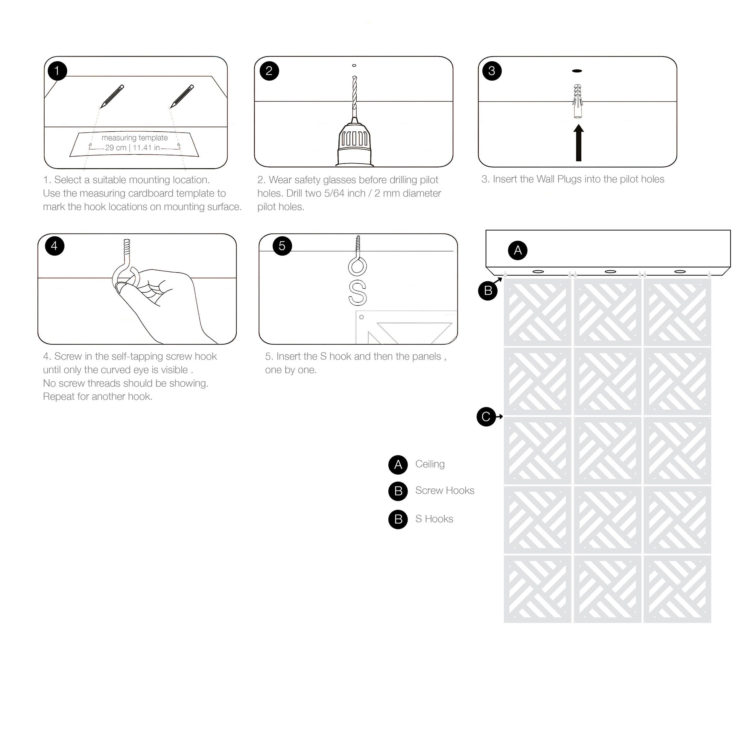 Room Divider ,  Interior partition , Room decor ,Hanging screen - SKU:MO66-4