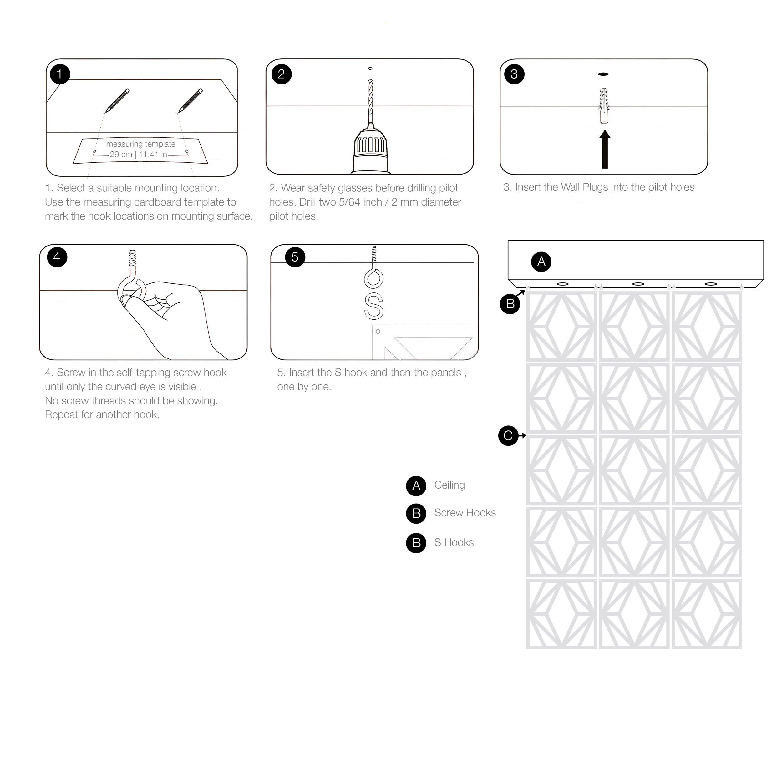 Room Separator, Divider, Wall Hanging, Curtain, Panel Screen, Modern Home Decoration - SKU:MO52-3