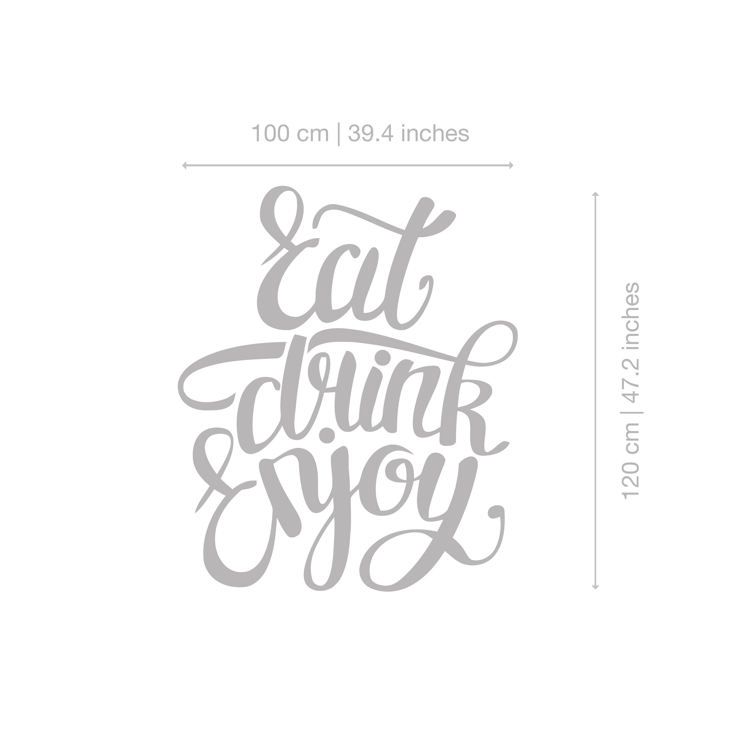 Eat Drink Enjoy - Wall Art - Wall Decal - Wall Sticker - Wall Decor - Decals - Stickers - Art Print - Art Prints - Dining Room - SKU:EDEVin-4