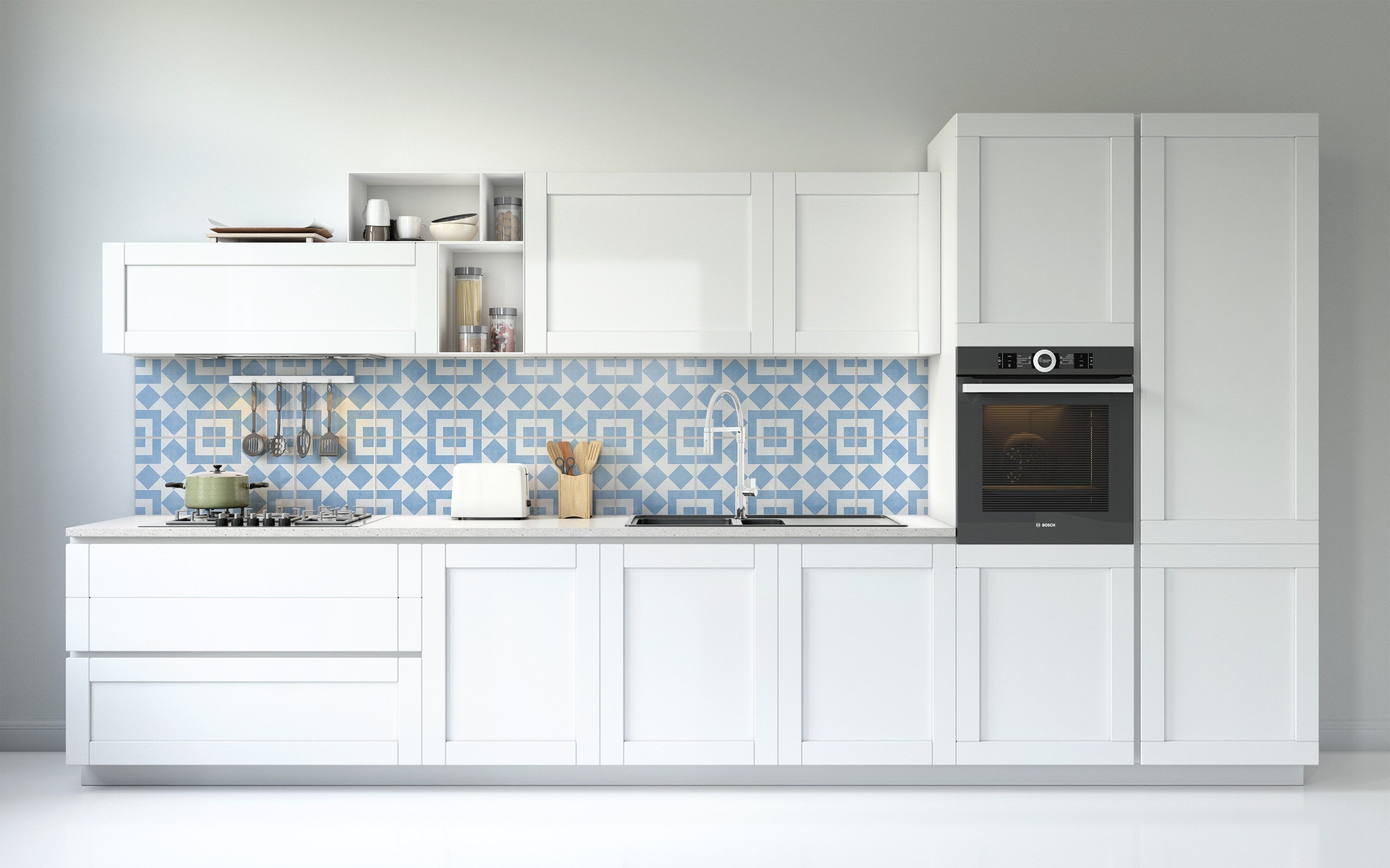 Removable Self Adhesive Backsplash, Peel and Stick for Kitchen, Backsplash Decals, Vinyl Kitchen Splashback, SKU:RT04-4