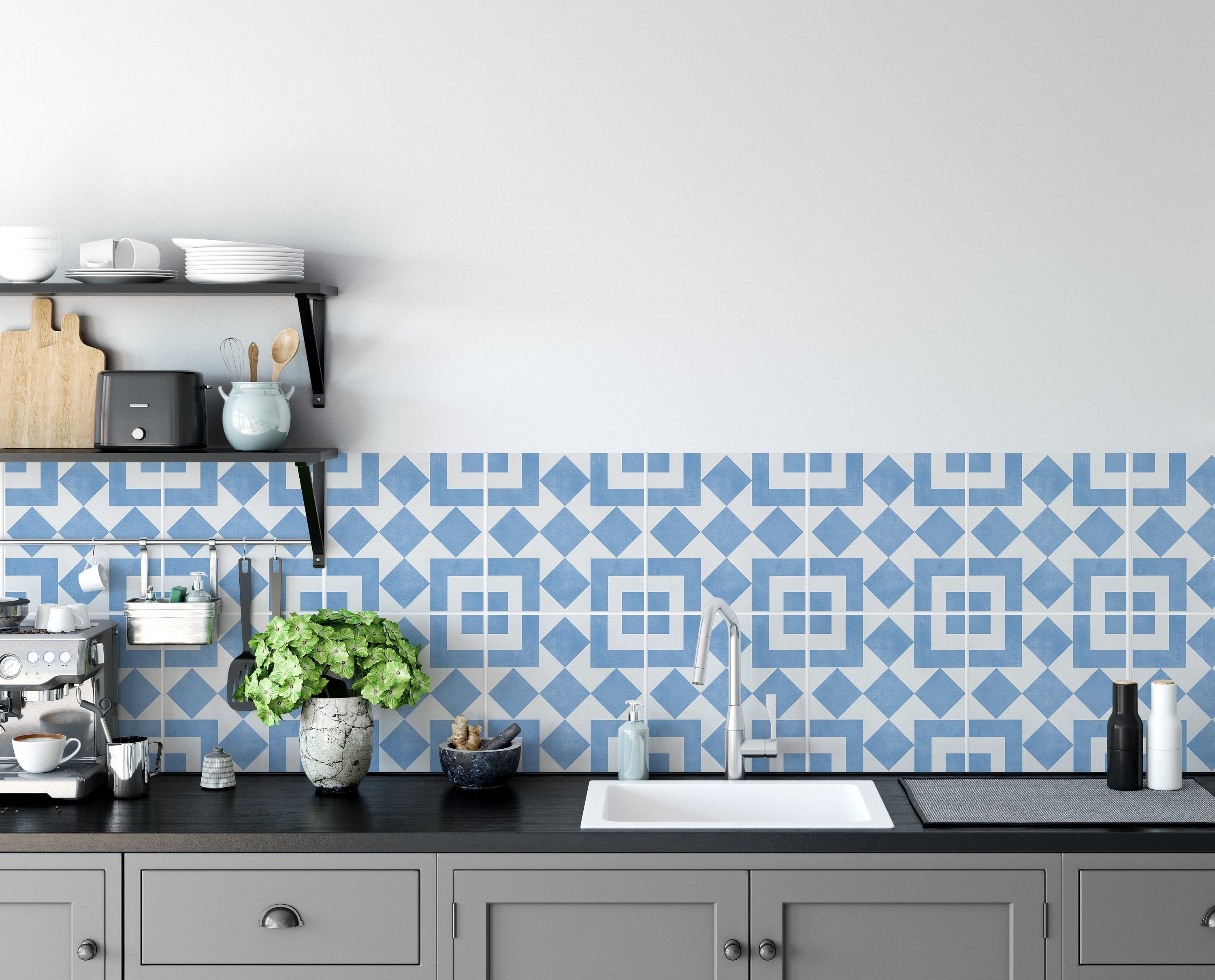 Removable Self Adhesive Backsplash, Peel and Stick for Kitchen, Backsplash Decals, Vinyl Kitchen Splashback, SKU:RT04-0