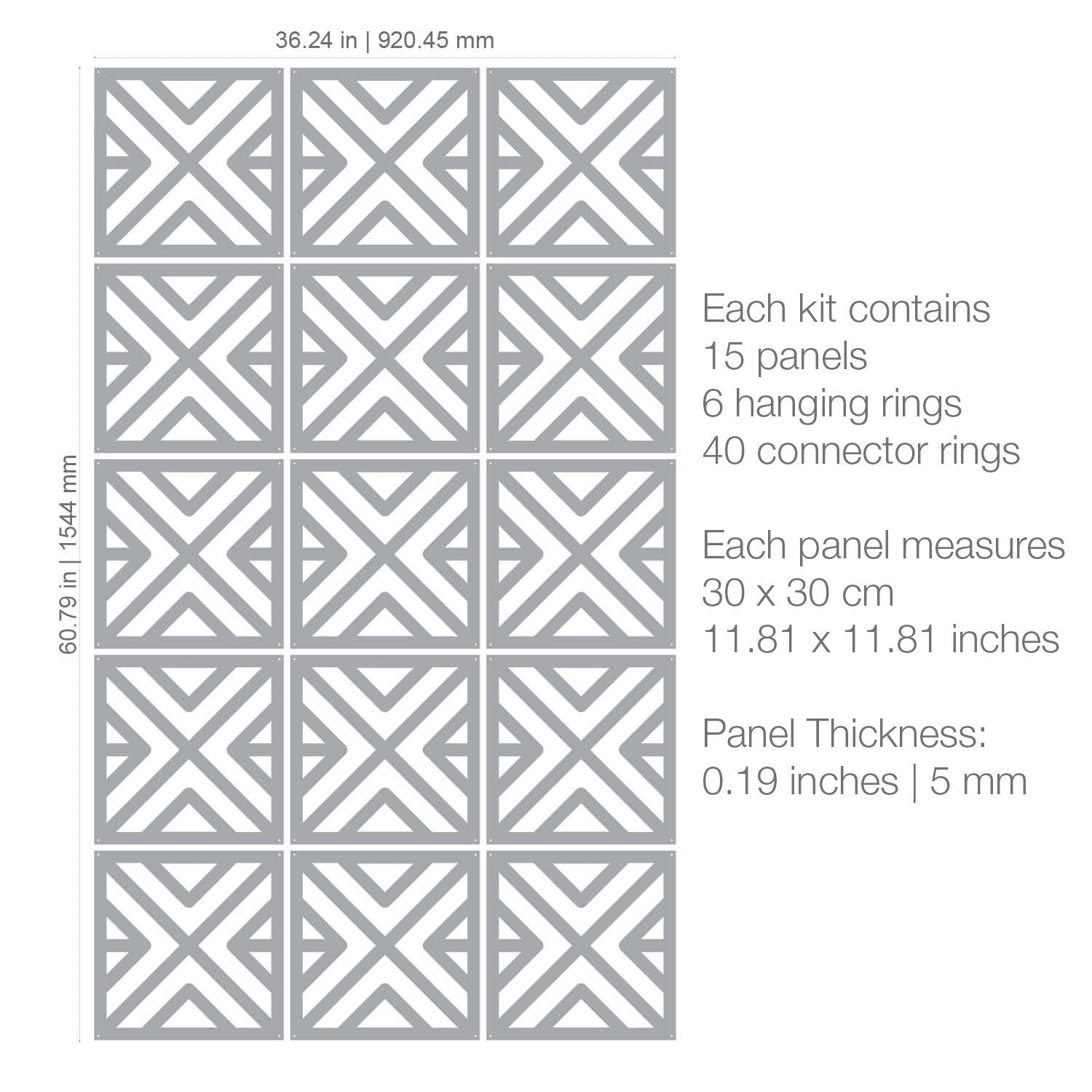 Hanging Room Divider,  Partitions Panel Screen for Decorating Bedroom, Dining, Study and Sitting-Room, Hotel, Bar and Restaurant - SKU:MO47-3