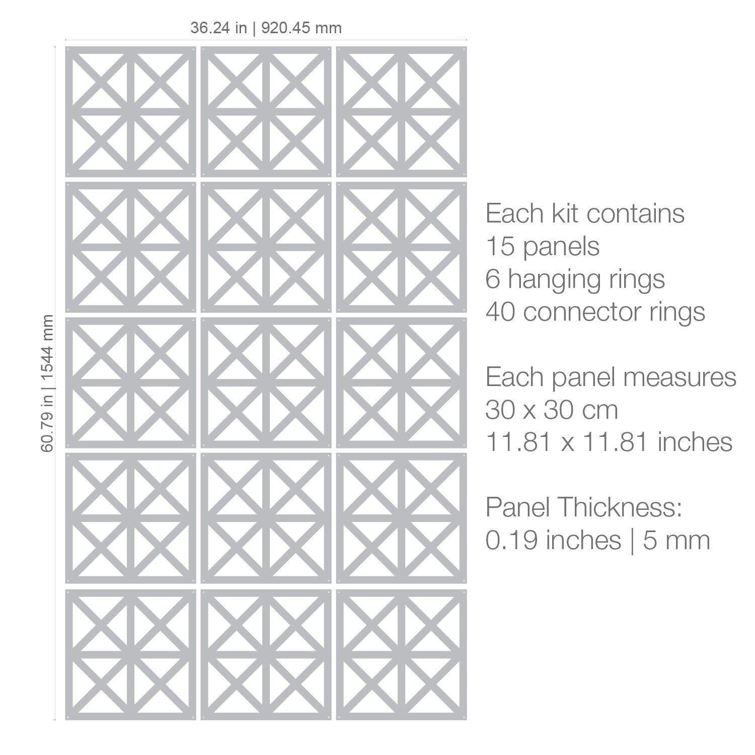 Modular partitioning system for decorating walls, dividing rooms - SKU:MO44-2