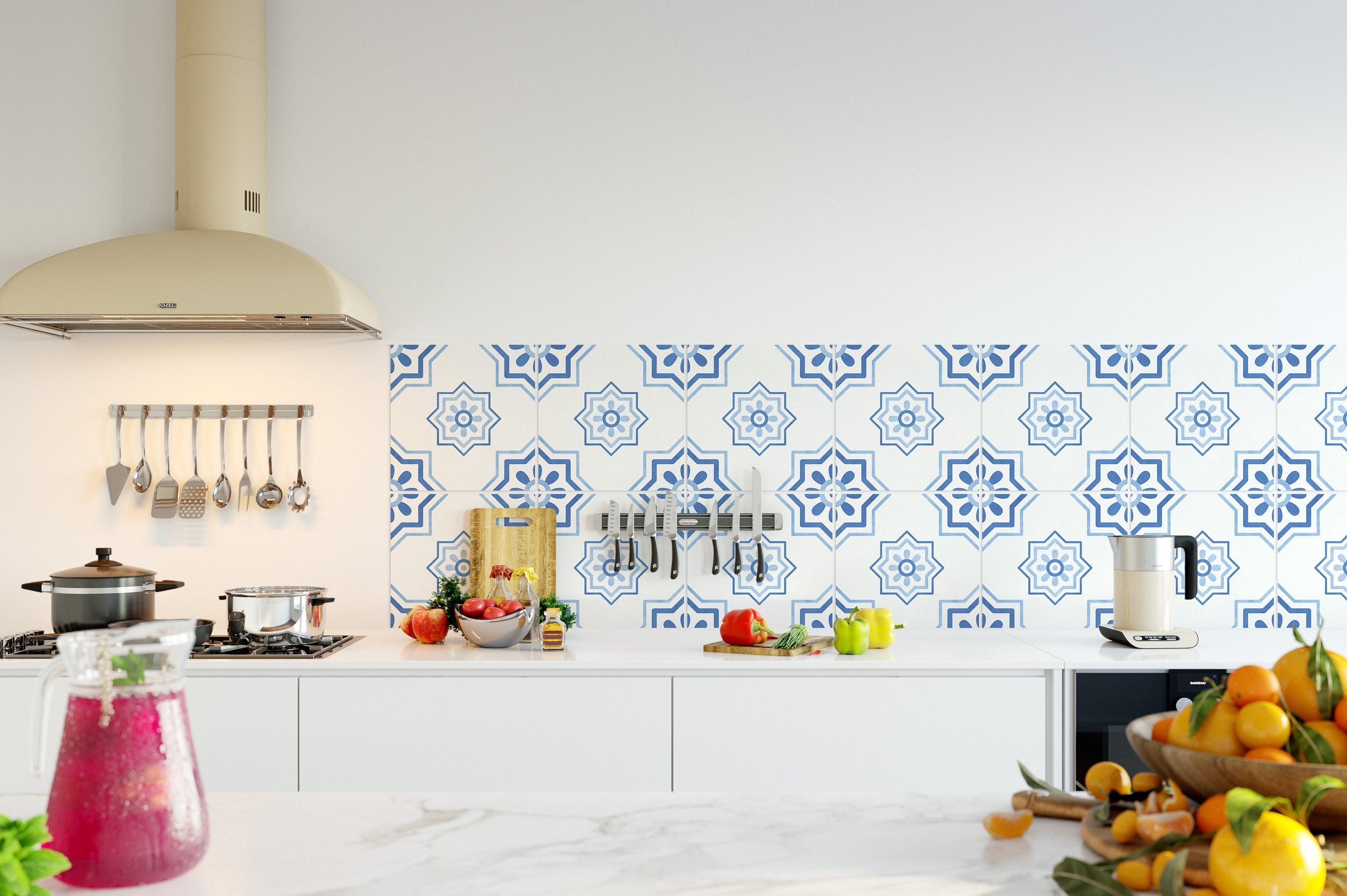 Decorate a kitchen with temporary wallpaper and backsplash - Malaga- SKU:RT08-0