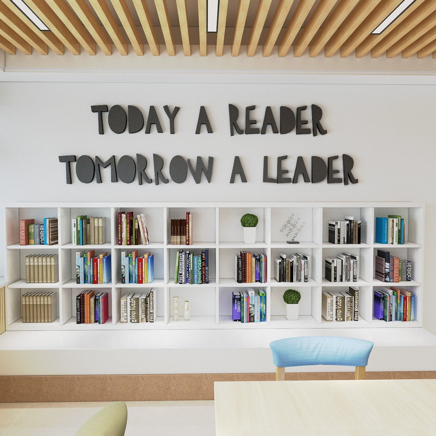 Today a reader, tomorrow a Leader , classroom decor , School teacher motivation, classroom school library sign - SKU:CLA3-0