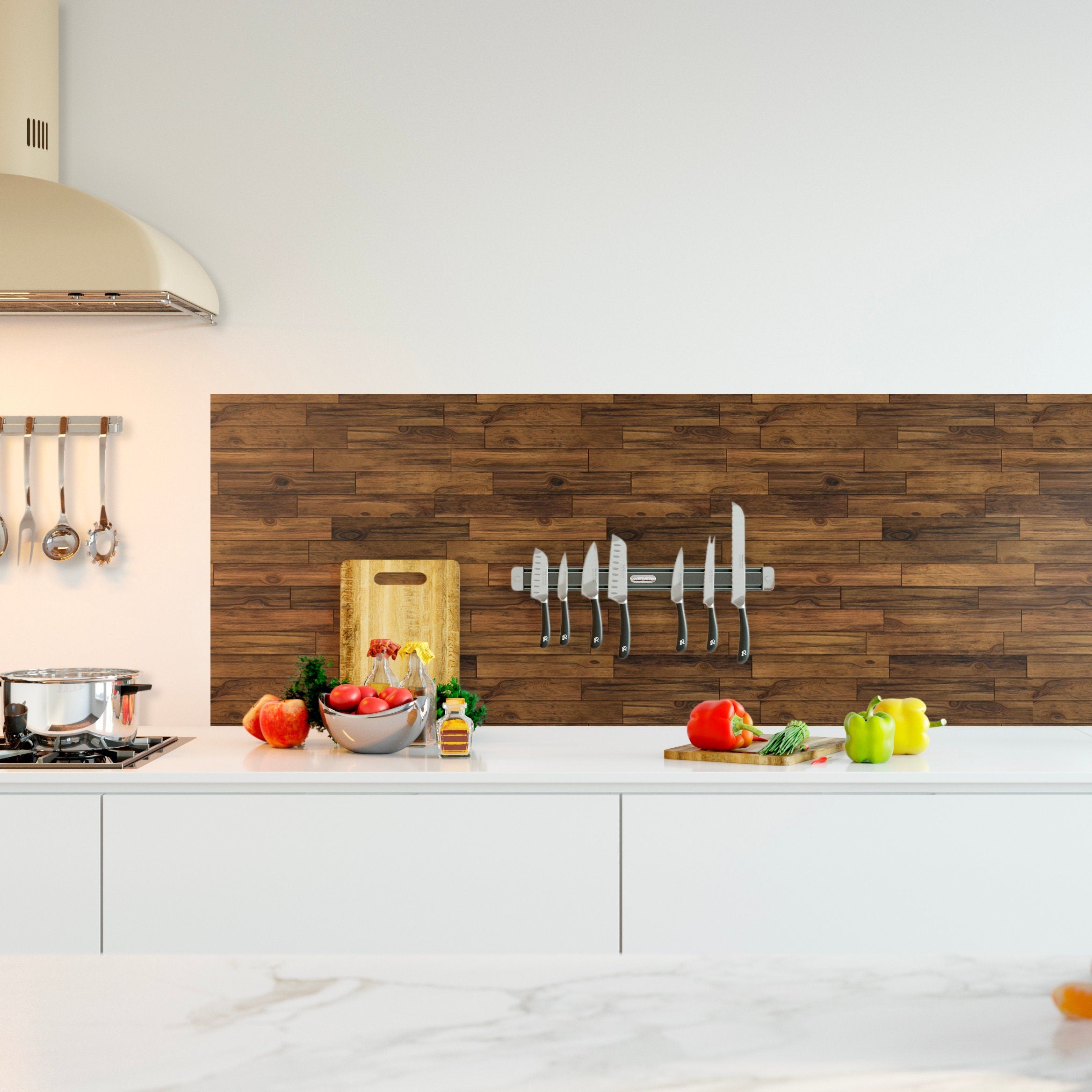 Peel & Stick Backsplash Brown Wood Panel Sticker - SKU:PSBW-1