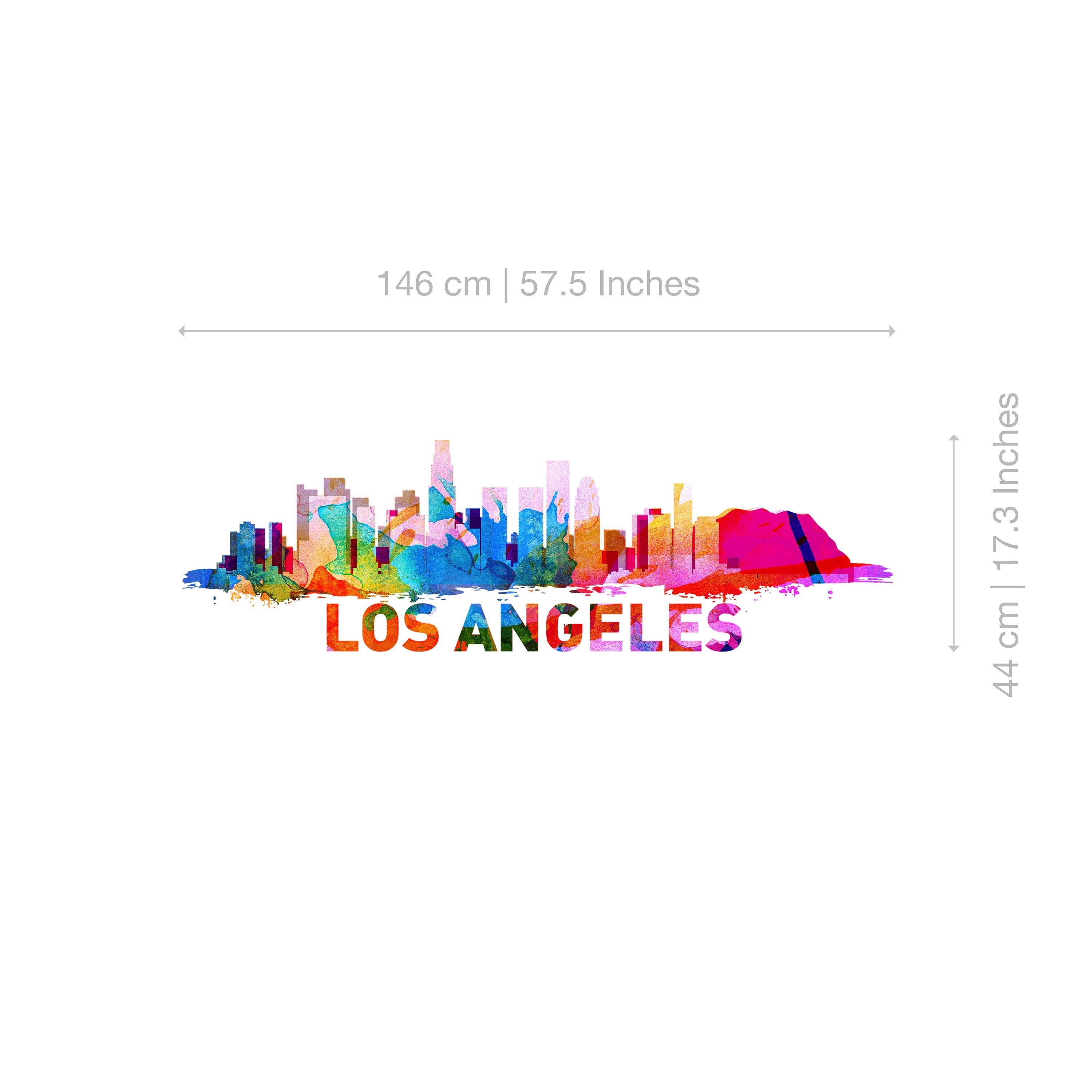 Los Angeles, Skyline, Los Angeles Cityscape, Decal, Office Art, City Wall Art, Wall Art - SKU:LAngelesSkySticker-2