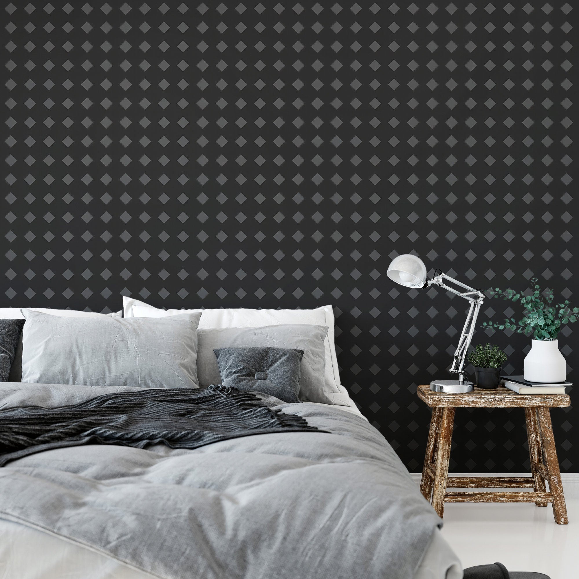 Black and Gray removable wallpaper / patterned wallpaper / temporary wallpaper / self adhesive wallpaper - SKU:WRBG02-3