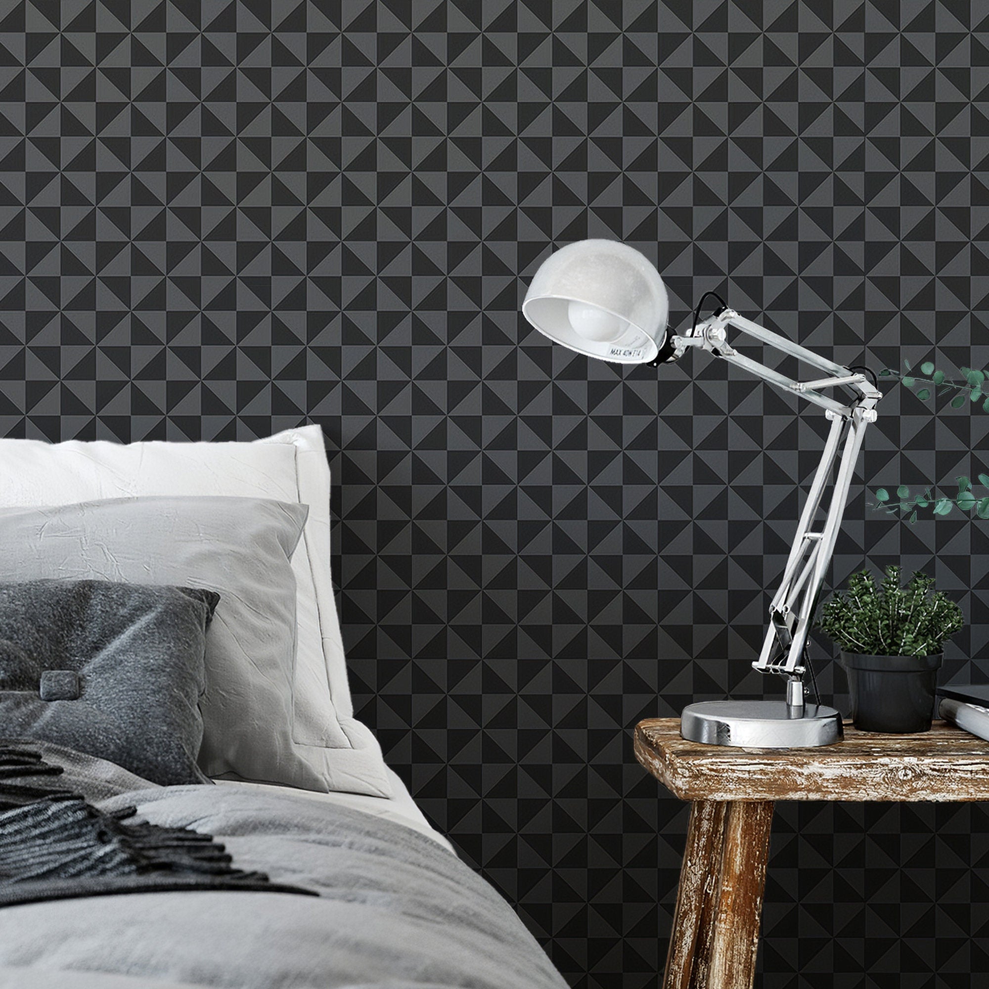 Dark geometry removable Wallpaper - traditional - Print wall mural - Self Adhesive Wall Decal - Temporary Peel and Stick - SKU:WRBG03-2