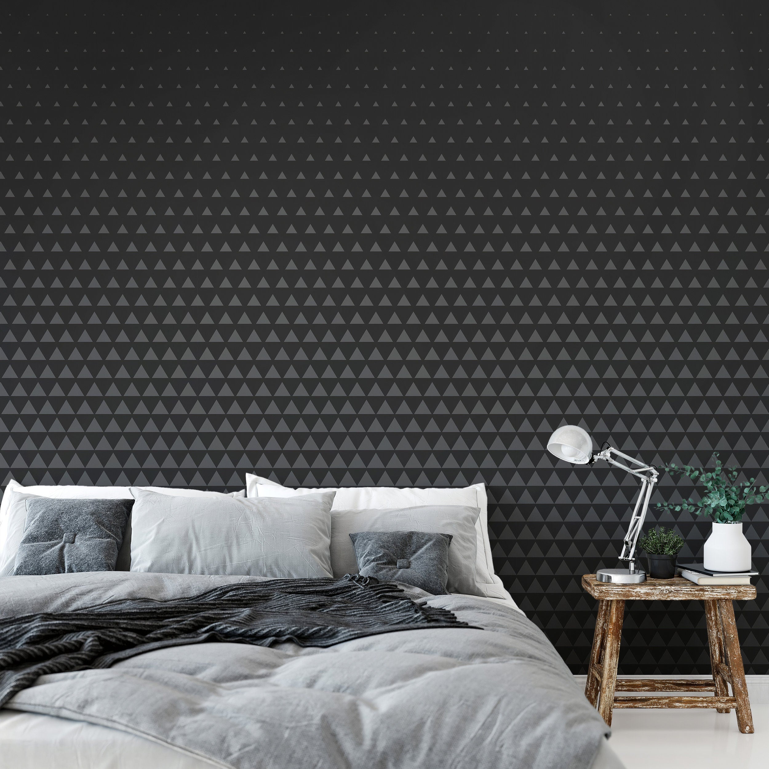 Geometric Triangles Wallpaper, Wallpaper, triangles wallpaper, scandinavian design, removable wallpaper, peel and stick - SKU:WRBL05-1