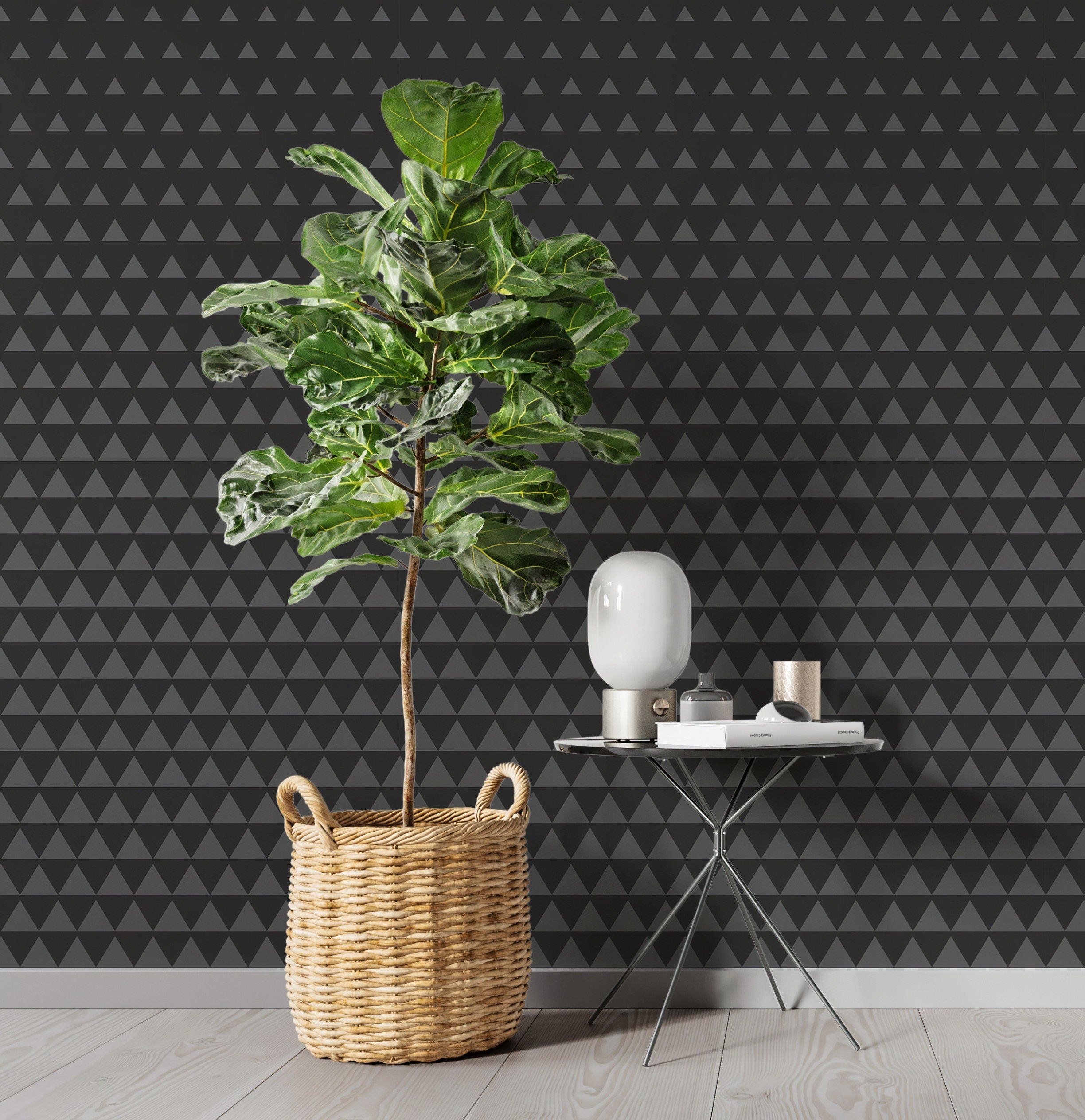 Geometric Triangles Wallpaper, Wallpaper, triangles wallpaper, scandinavian design, removable wallpaper, peel and stick - SKU:WRBL05-2