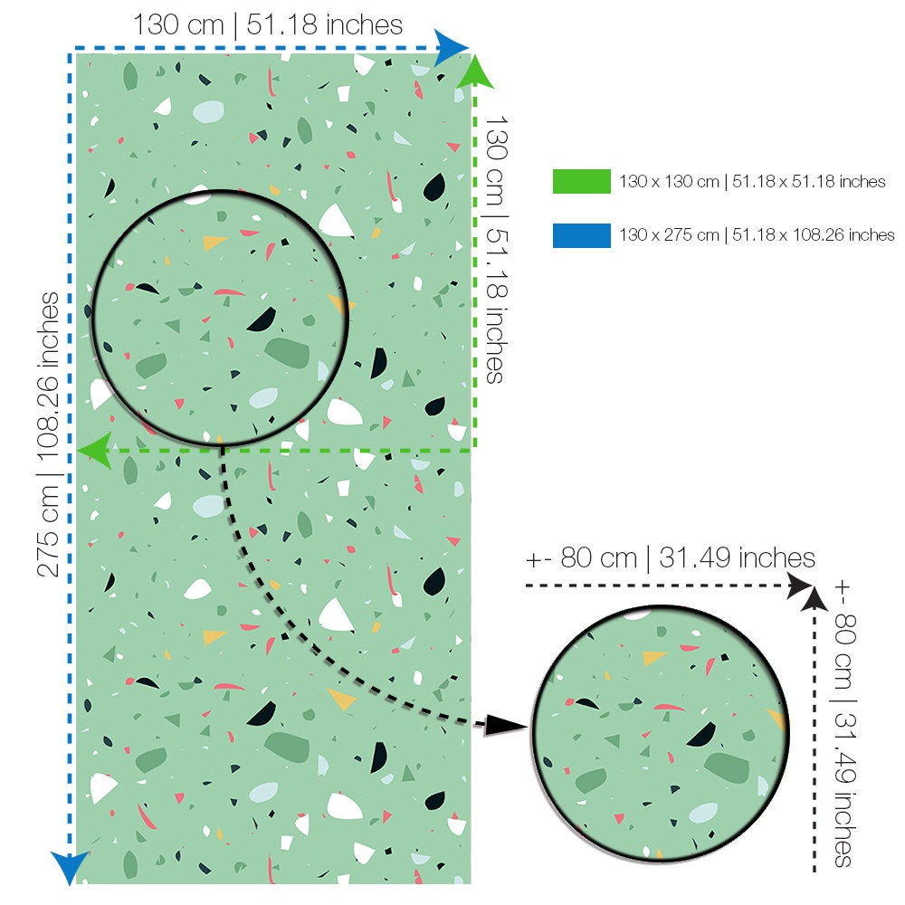 Terrazzo Green - Terrazzo Pattern Wallpaper, Wall Art, Wall Decor, Wall Decoration, Removable Wallpaper, Peel and Stick Wallpaper - SKU:GTRR-4