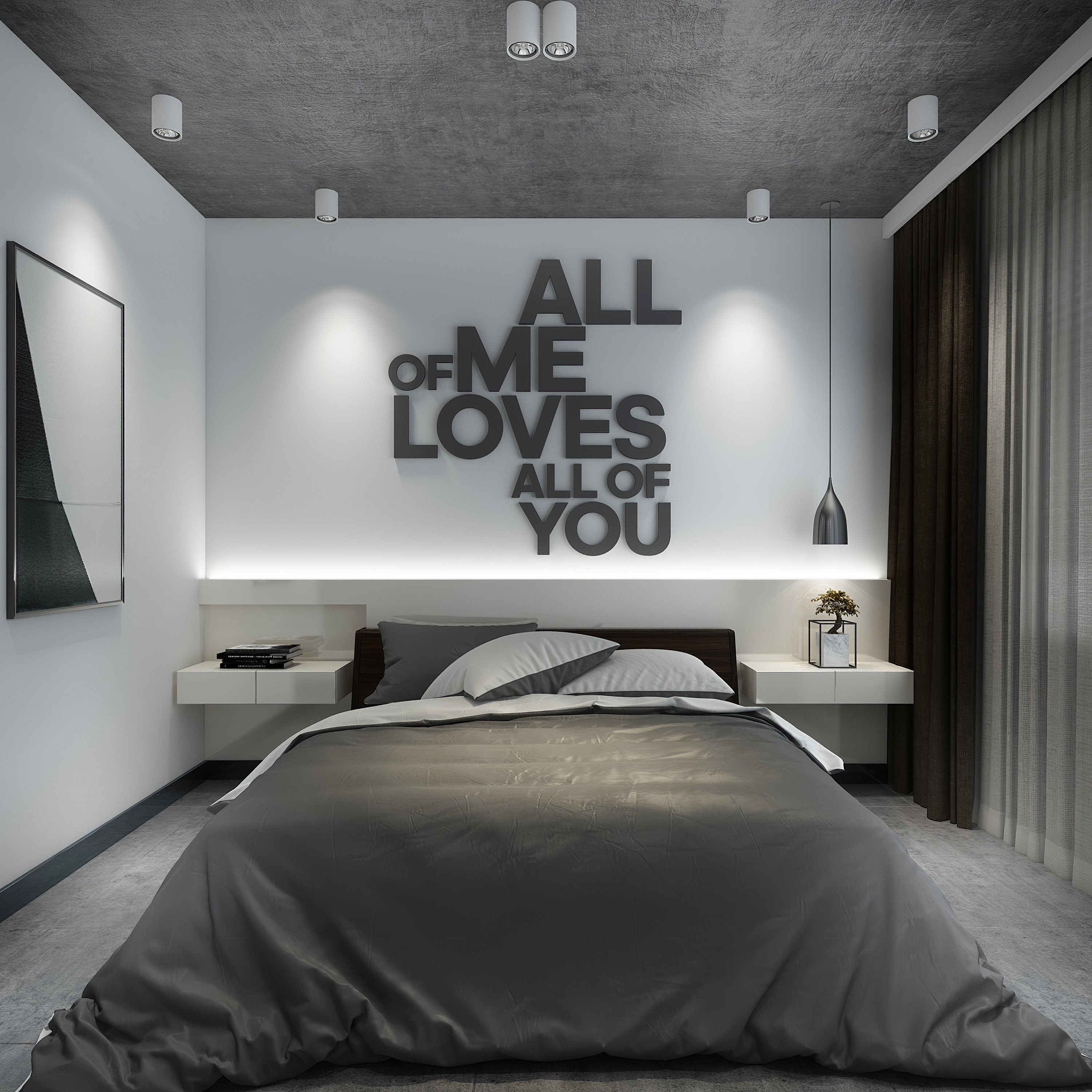 All of me loves all of you , 3D wall letters , Song Lyrics, Wall Art - SKU:ALME-1