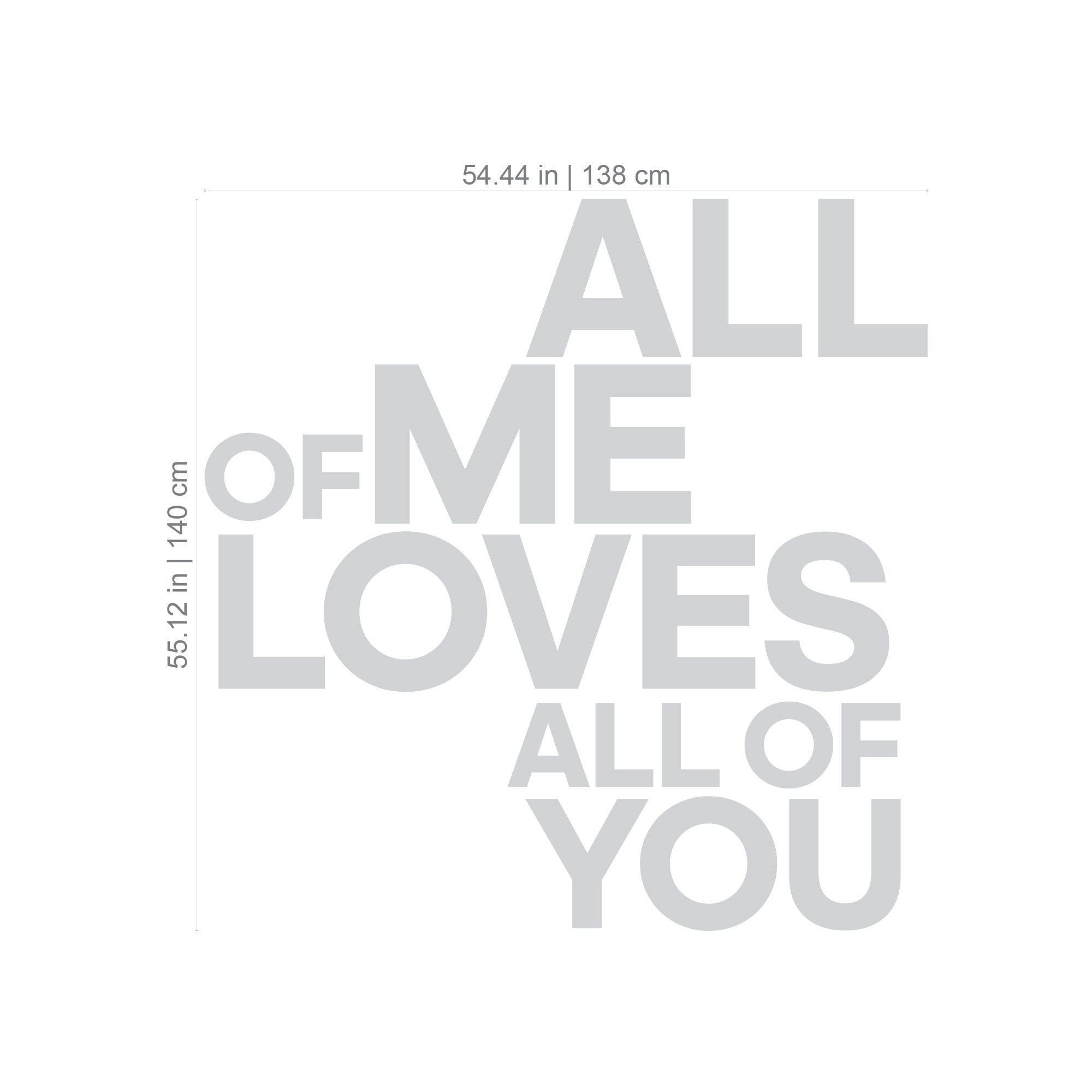 All of me loves all of you , 3D wall letters , Song Lyrics, Wall Art - SKU:ALME-3