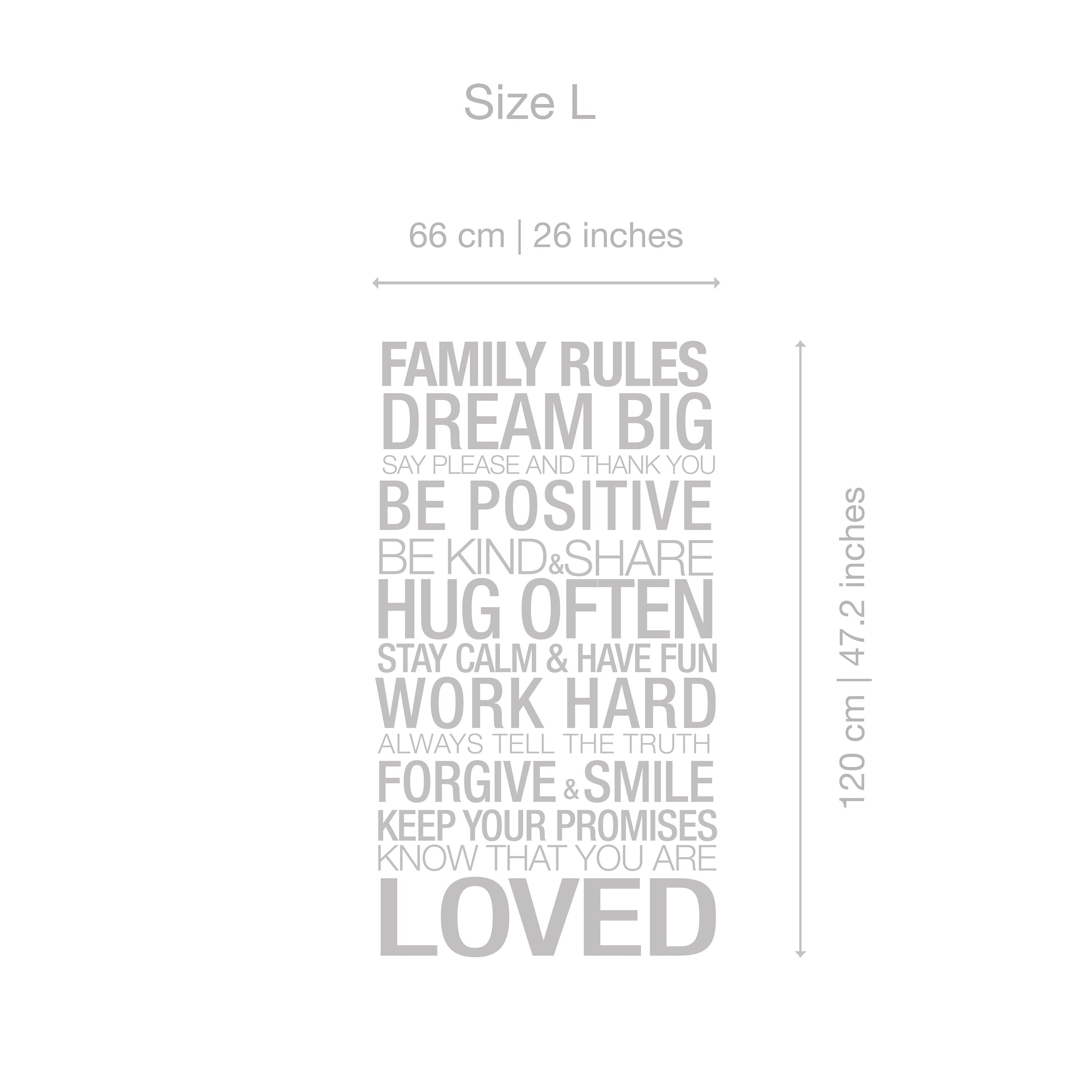 Family Rules Decal - Typography Stickers - Inspirational Stickers - Motivational Decals - Home Decor - SKU:FMRS-3