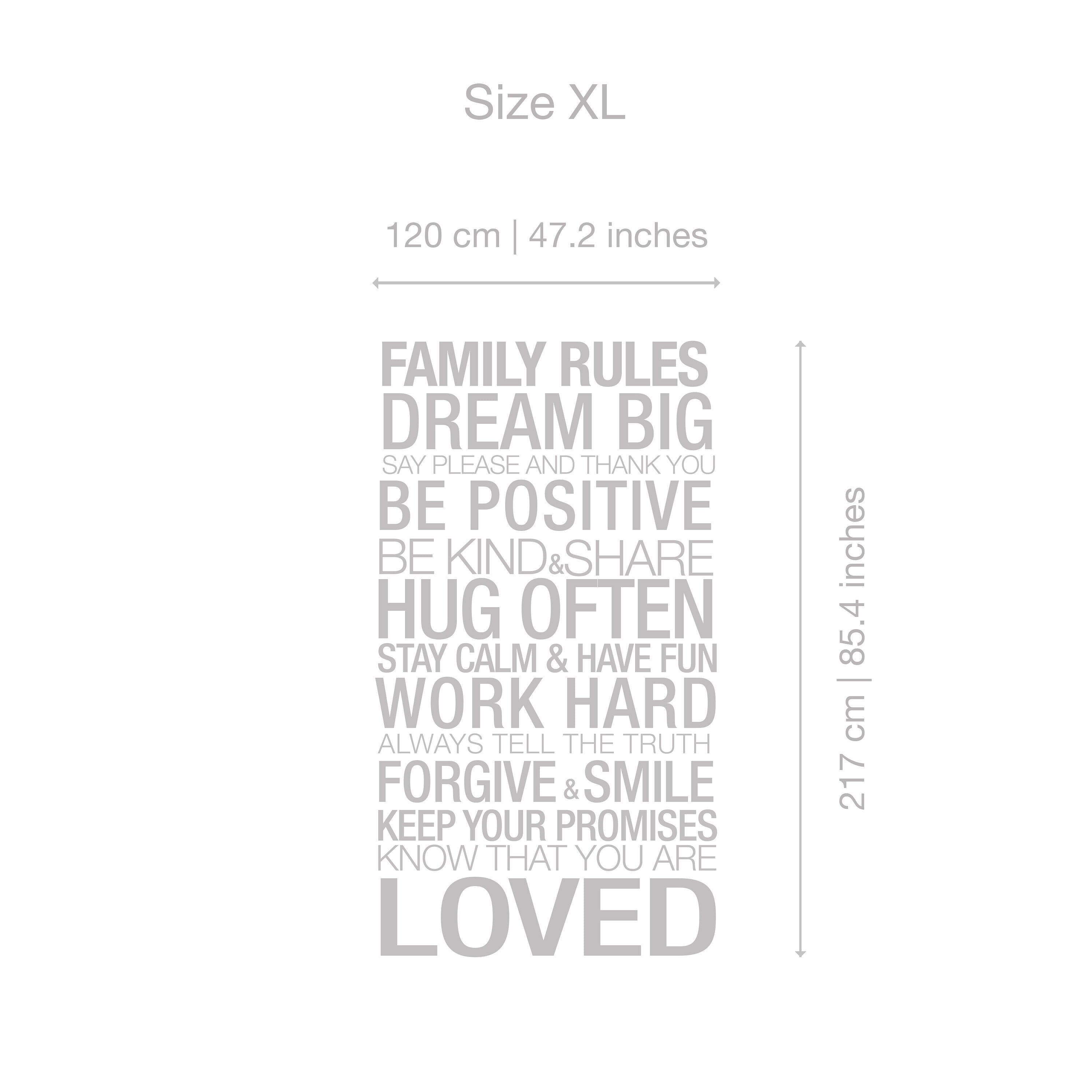 Family Rules Decal - Typography Stickers - Inspirational Stickers - Motivational Decals - Home Decor - SKU:FMRS-4