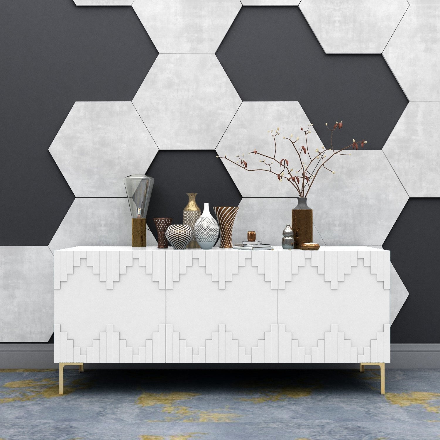 Hexagon wall art, wall sculpture, wall decor, wall art, hexagon wall decor, hexagon tiles, 3d wall art geometric, home decor - SKU:HEXPR8-0