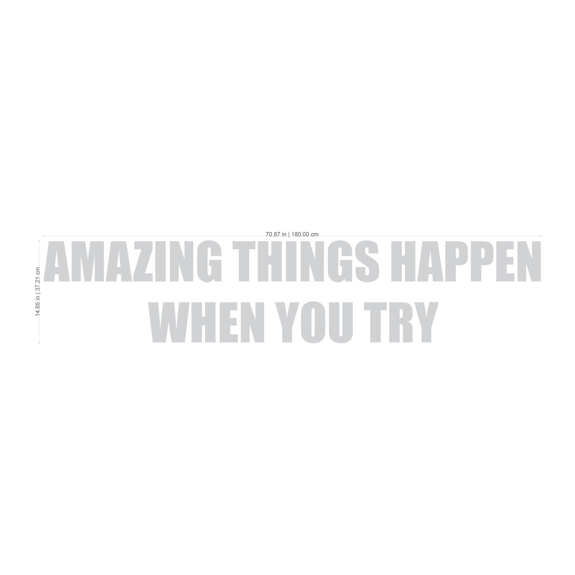 Amazing Things Happen When you Try, Classroom Decor, 3D Quote, classroom Decor Quote, Playroom decoration , Playroom decor - SKU:CLA11-2