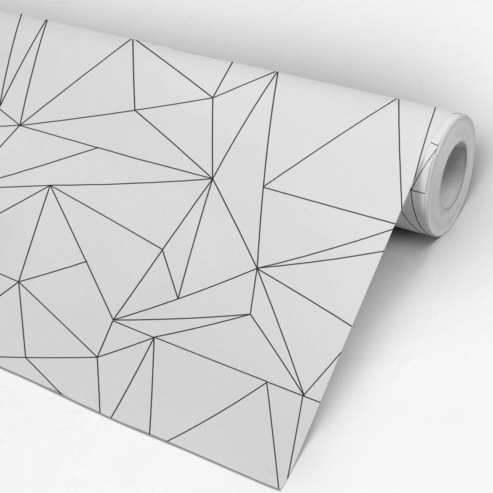 Geometric Polygon Wallpaper - Wallpaper Black and White - Geometric Patterns - Removable Wallpaper - Reusable - SKU:PGLP-3