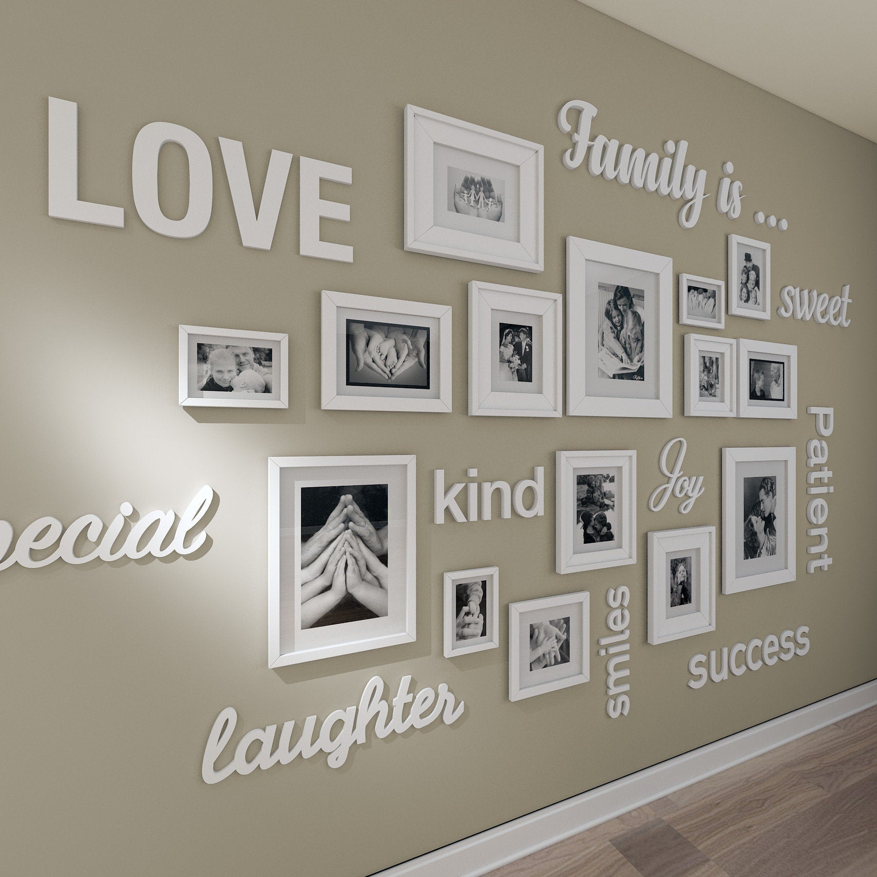 Gallery wall 3D quotes , gallery wall decor , gallery wall frames , gallery wall art set, gallery wall frames - SKU:GWAL-0