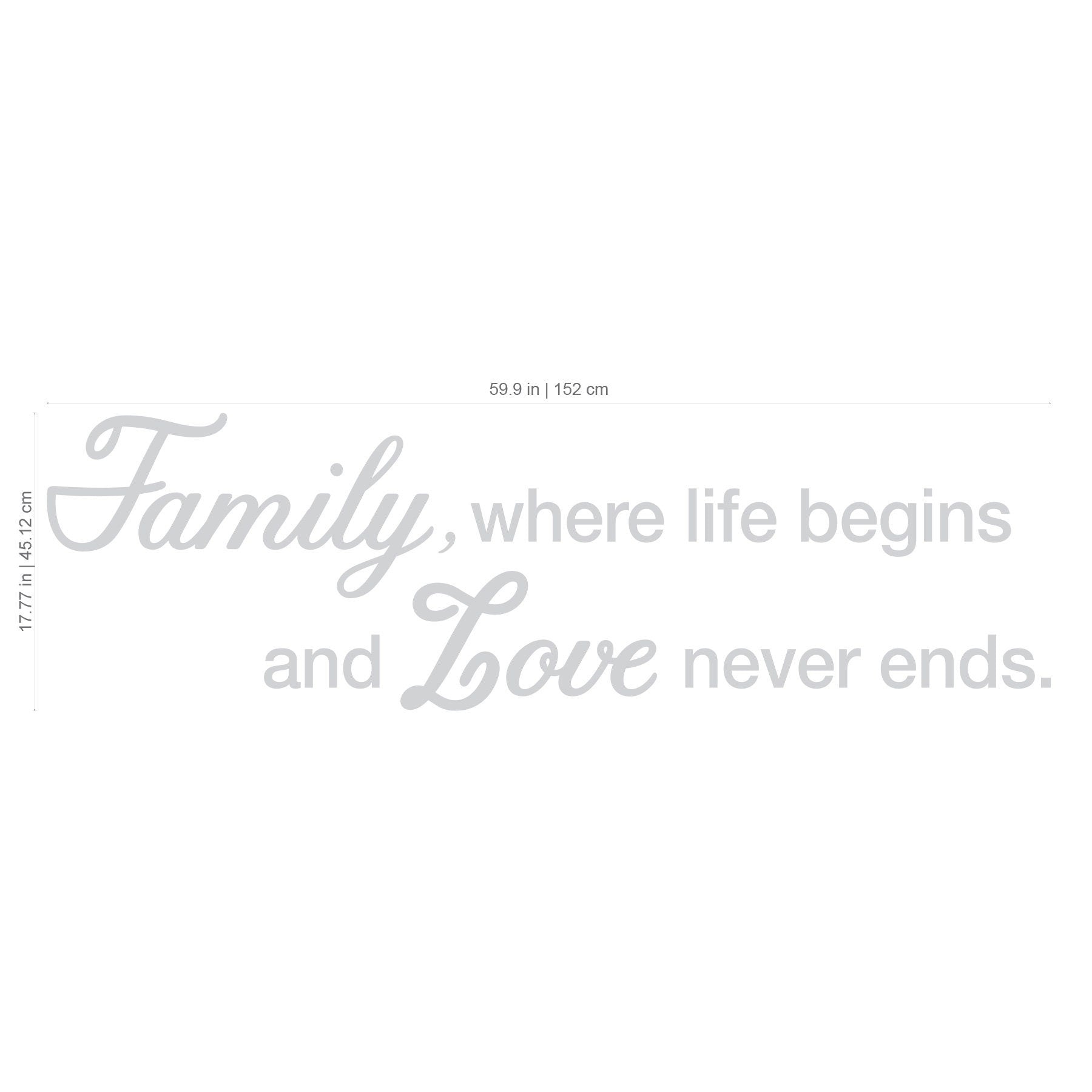 Family Where Life Begins and Love Never Ends , Family Quote, gallery wall quote, Family where life begins  - SKU:FALIF-1