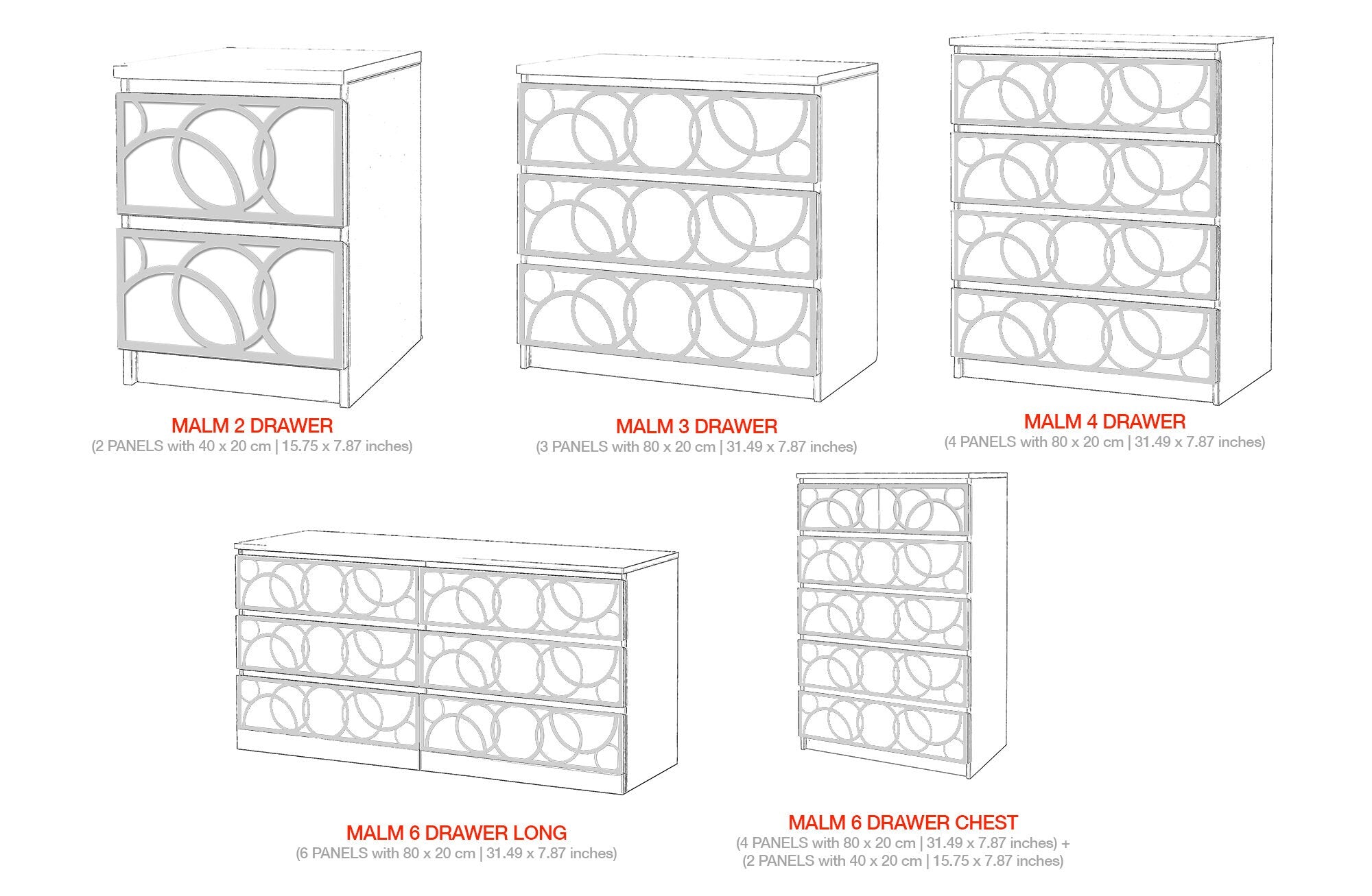 Fretwork, Overlays, Makeover, Glam Decor, Mirror, Furniture Applique, Malm Kits, Lattice, Refurbish, SKU:SpheresMI-2