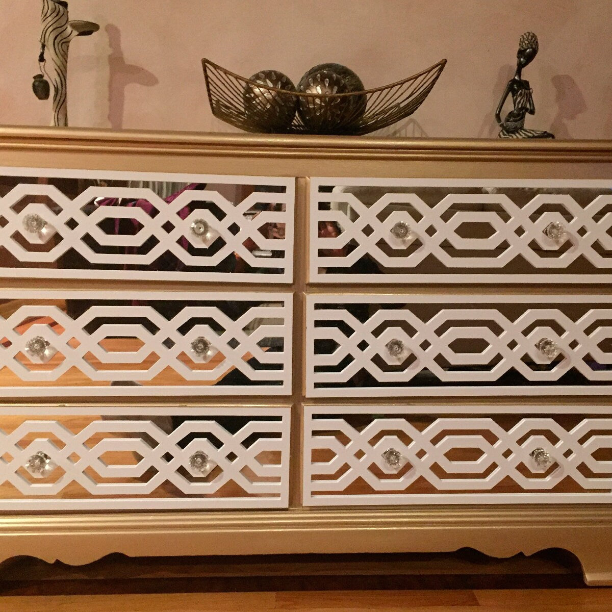 Fretwork, Mirror Panel, Aztec, Appliques, Overlays, Makeover, Furniture Decor, Malm Kits, Lattice, Ornaments, SKU:AZTMI-1