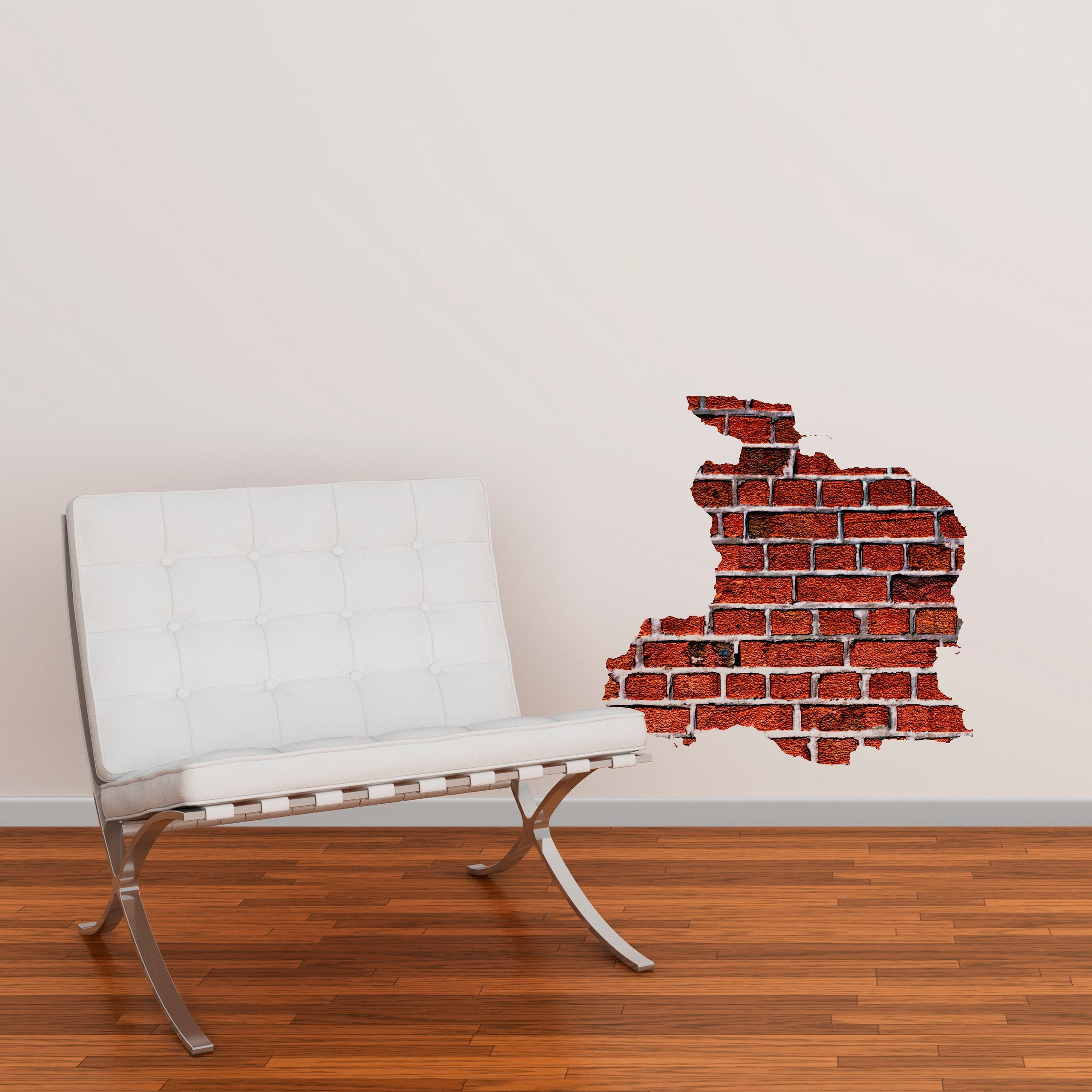 Effect Brick Wall Sticker - Broken Wall Effect Sticker - Broken Wall Decal - Decorating Vinyl Sticker - Home and Office Decor -Sku:WallBrick-1