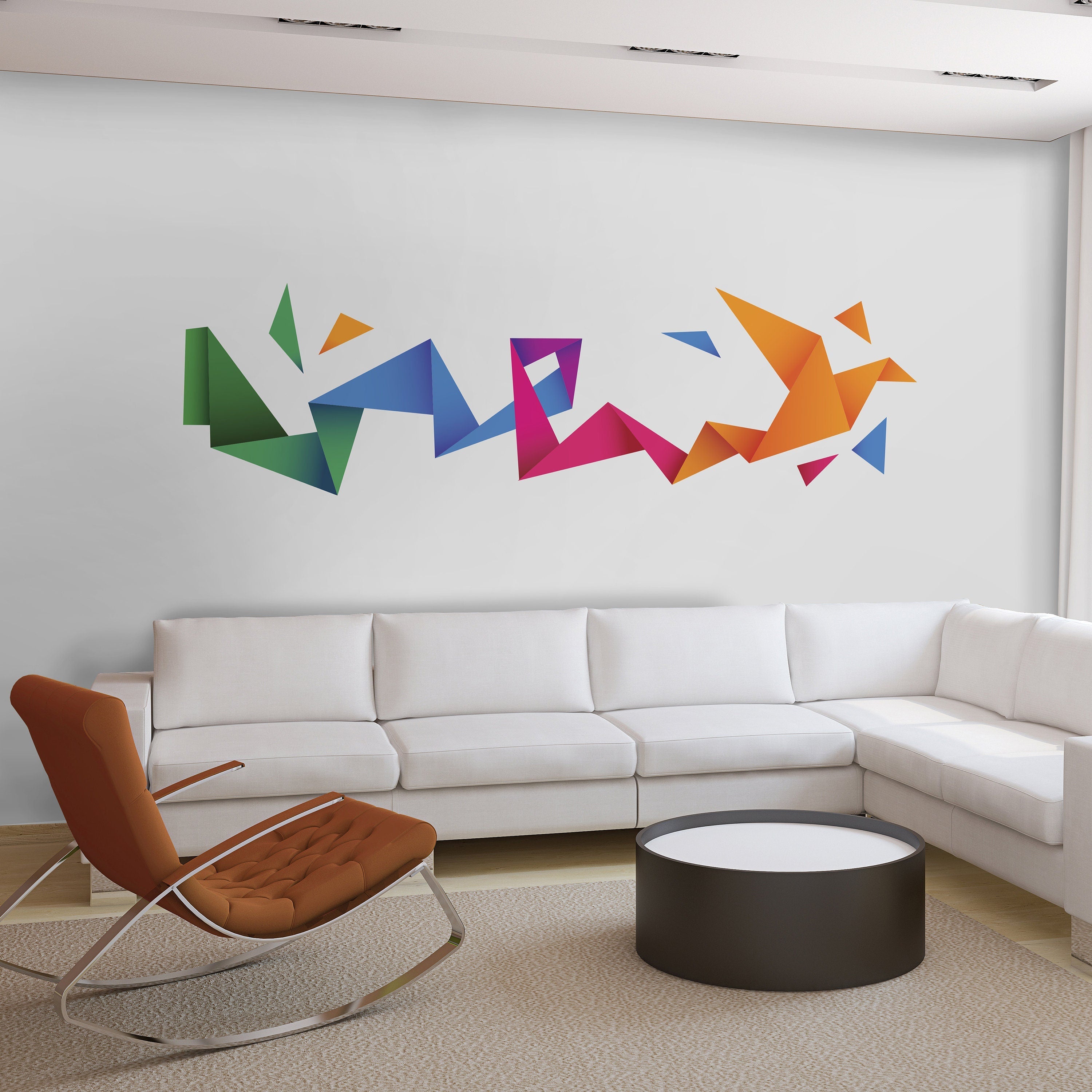 Origami Bird Decal - Origami Stickers - Origami Decals - Wall Decals - Wall Stickers - Colored Origami Bird Decal - SKU:ORIGBIR-0