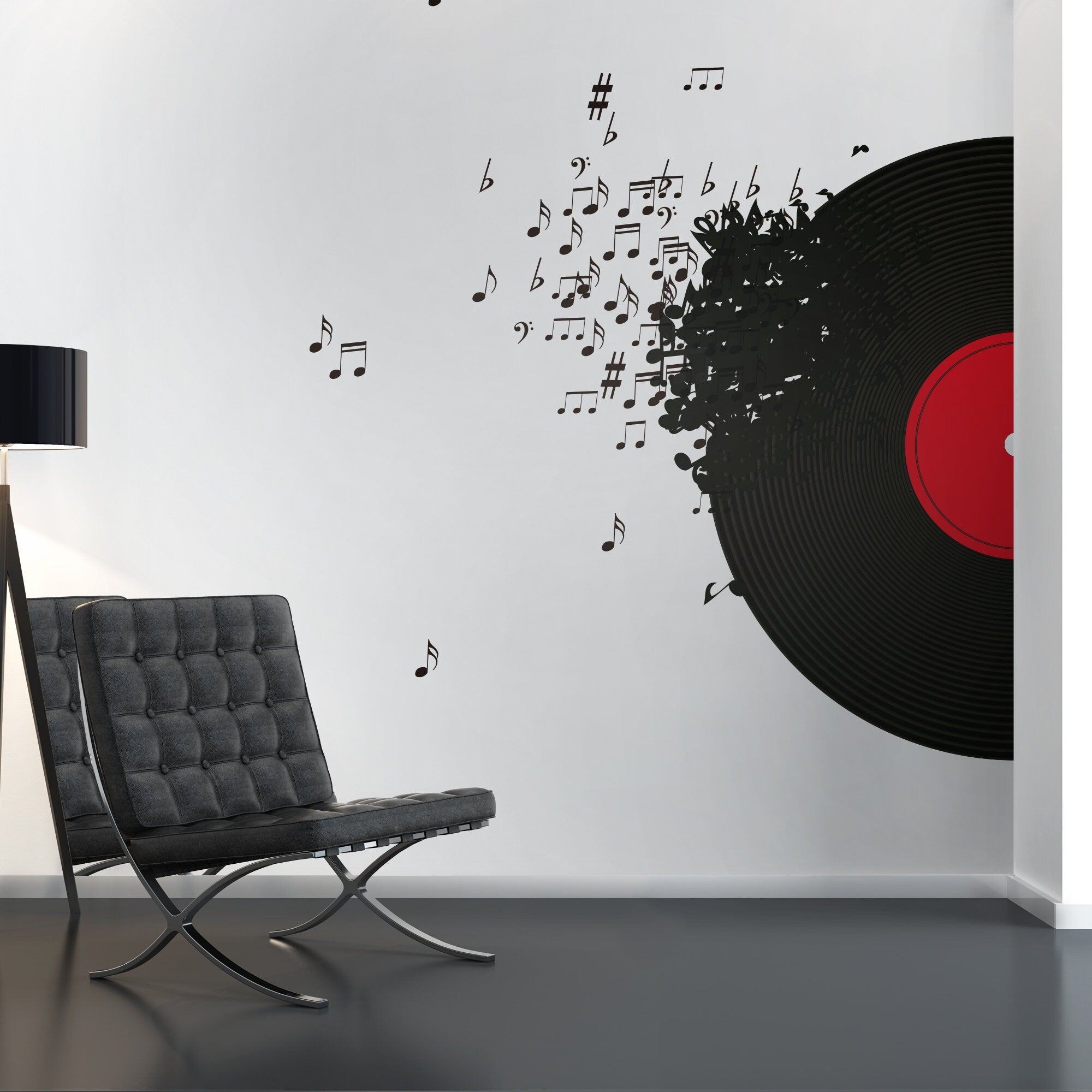 Record Blowing - Music Decor - Music Decoration - Music Notes - Music Art - Music Decal - Wall Decals - Wall Stickers - SKU:RBMusicStick-1