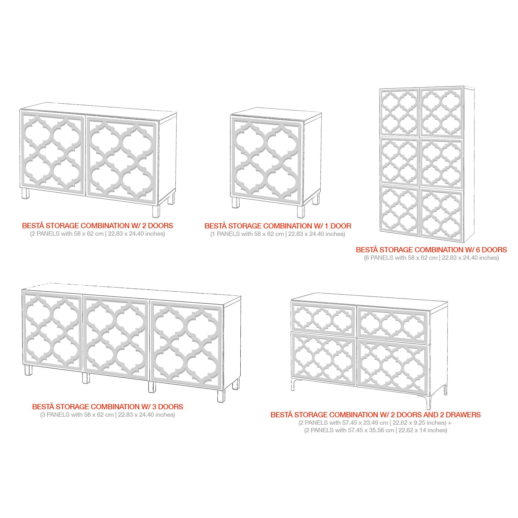 Trellis, BESTA Kits, Decorative, Furniture Panels, Furniture Decor, Furniture Overlays -Fretwork Panels, Mirrored Furniture, SKU:BETR-3