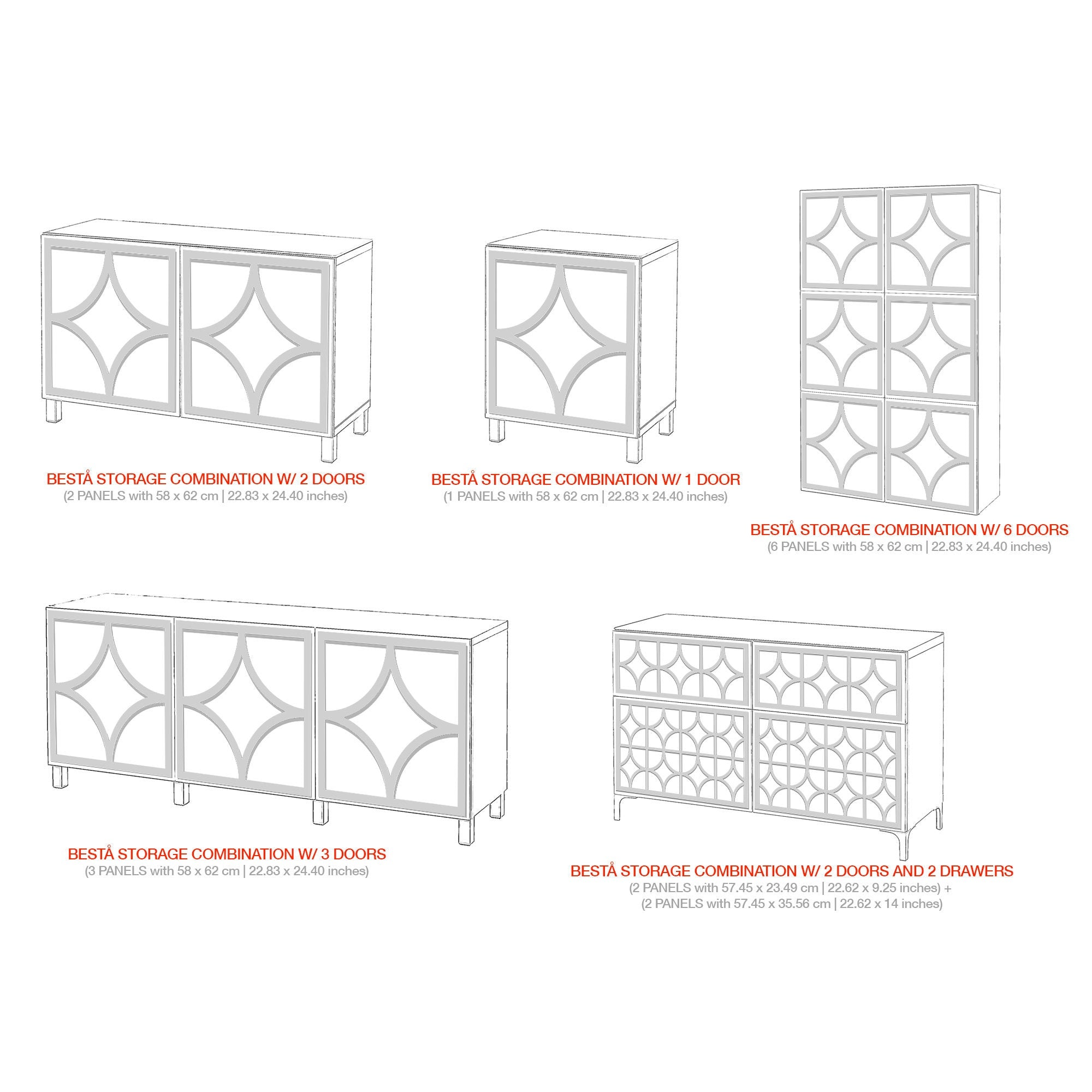 Lisboa, BESTA Kits, Decorative, Furniture Panels, Furniture Decor, Furniture Overlays -Fretwork Panels, Mirrored Furniture, SKU:LIBE-2