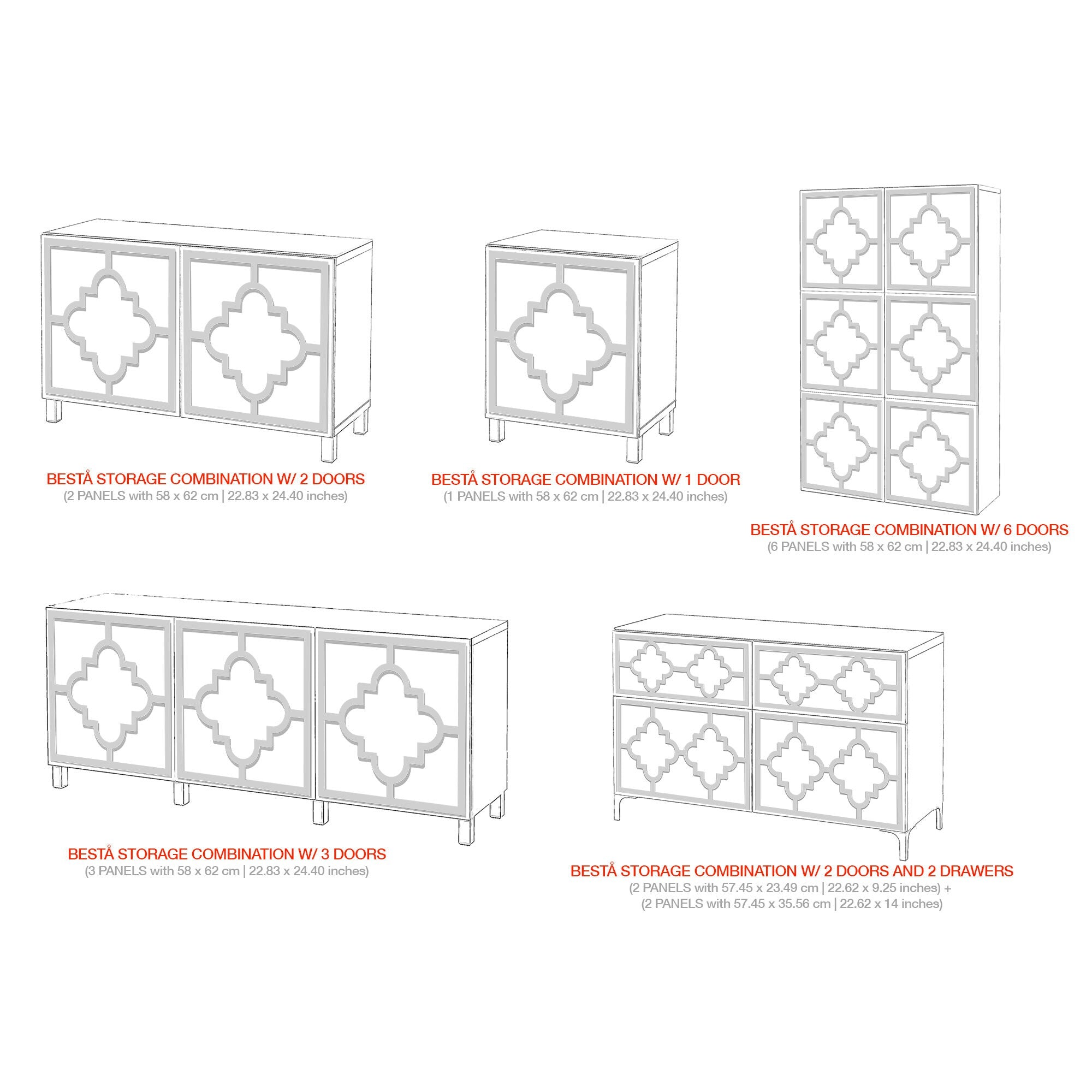 Marrakesh, BESTA Kits, Furniture Panels, Furniture Decor, Furniture Overlays, Fretwork Panels, Mirrored Furniture, SKU:BEMA-3