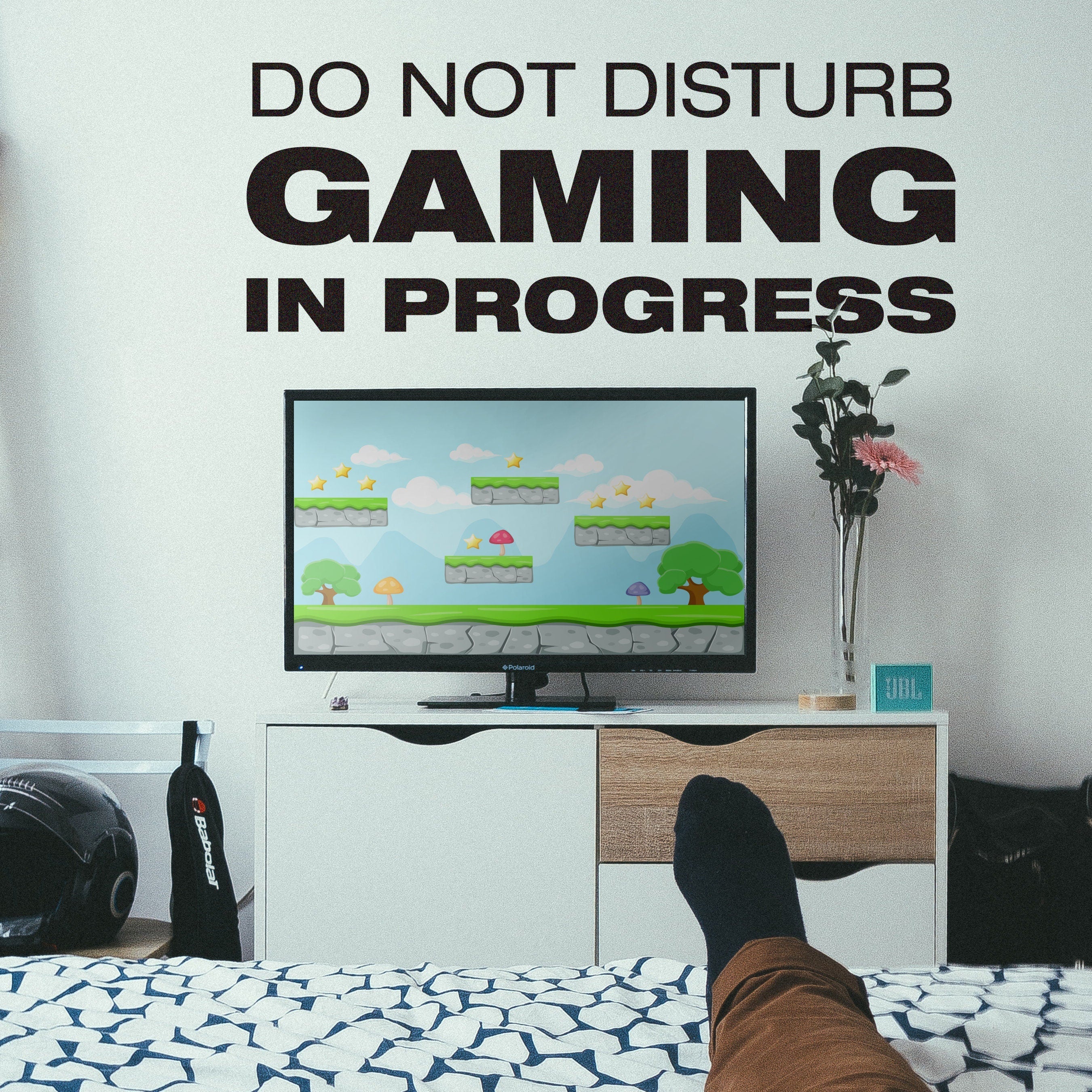 Game Decor - Gaming - Gaming Decor - Gaming Decal - Gaming Stickers - Game Room - Do not Disturb Gaming in Process - SKU:DNDB-0