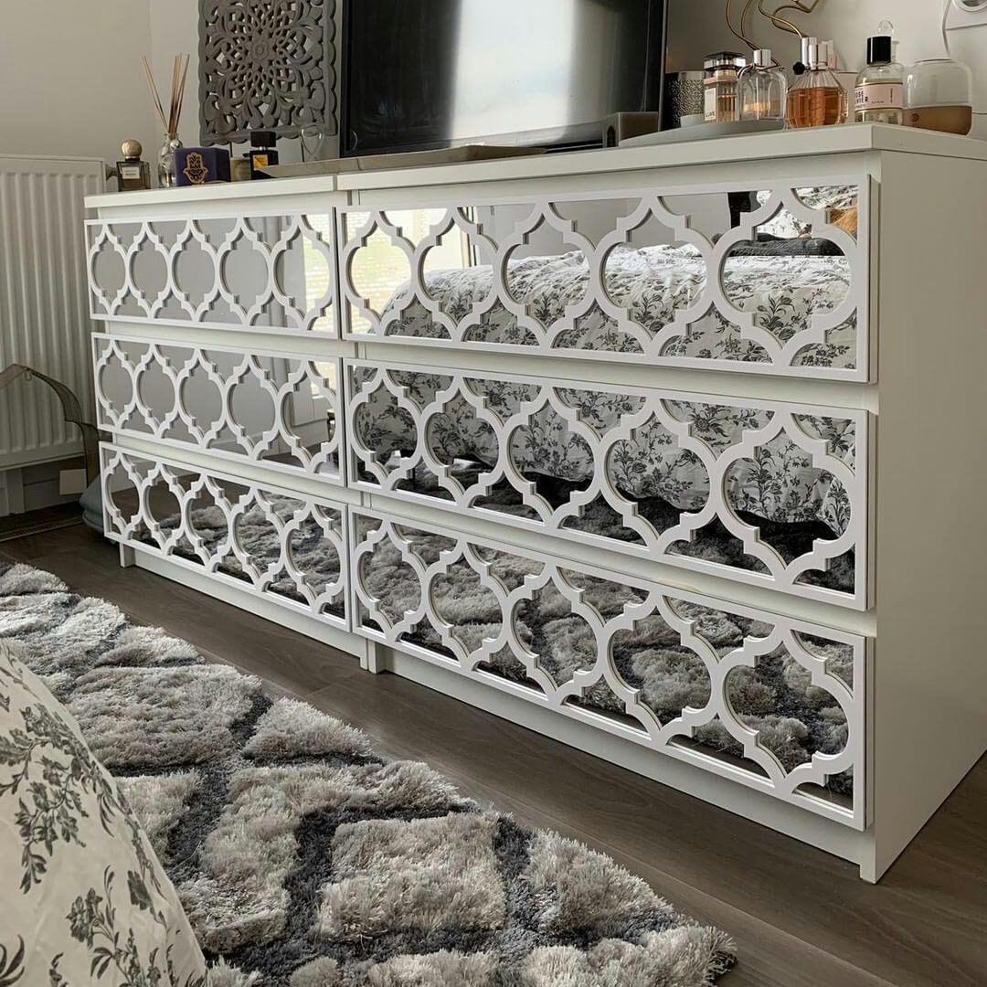 Fretwork, Trellis, Overlays, Furniture Appliques, Malm Kits, Mirror, Lattice, Refurbish, SKU:TrellisMI-0