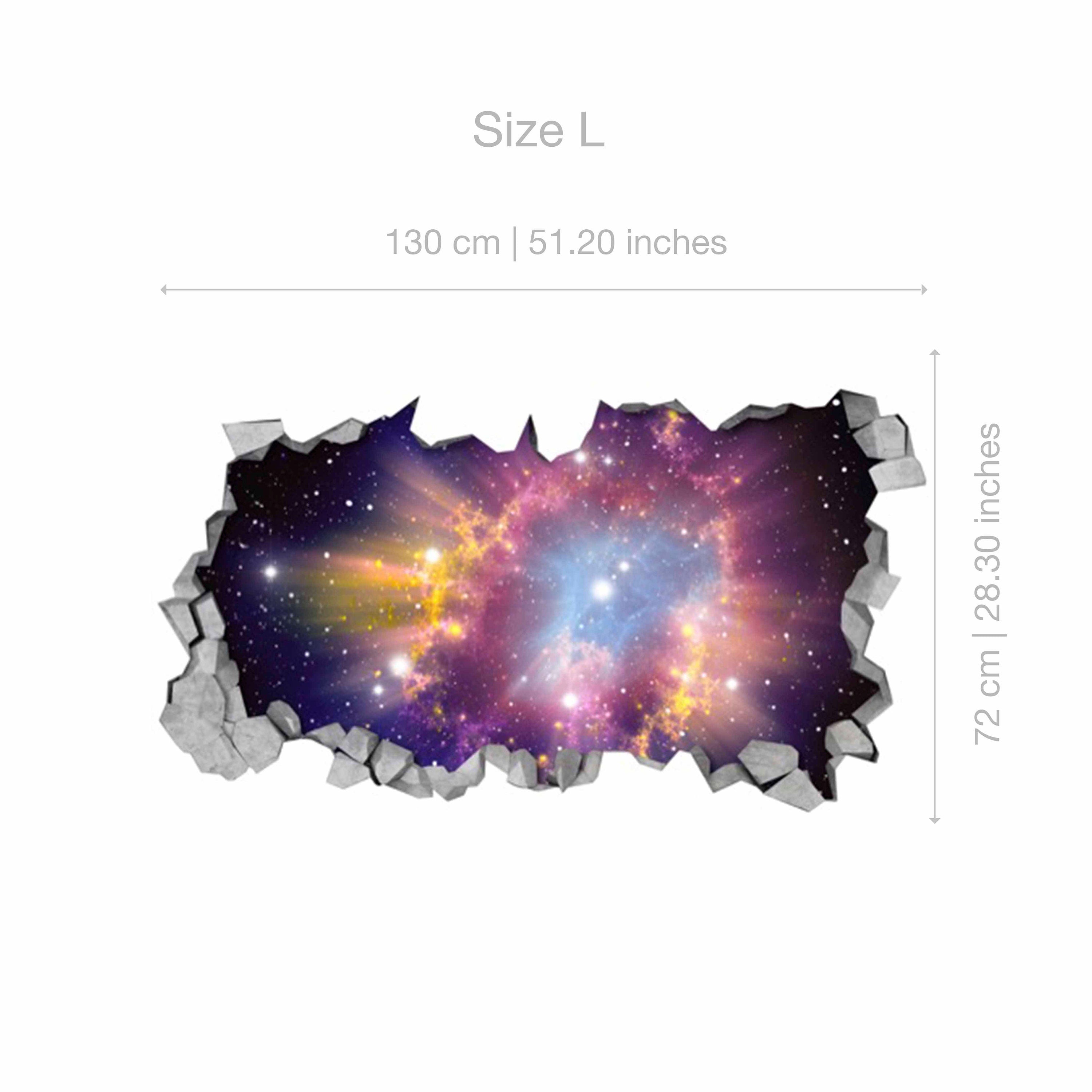 Cosmic Broken Wall Decal - 3d Wallpaper - 3d wall decals - 3d printed - 3d wall art - 3d art - Wall Sticker - Wall Decal - SKU: COS3DM-3