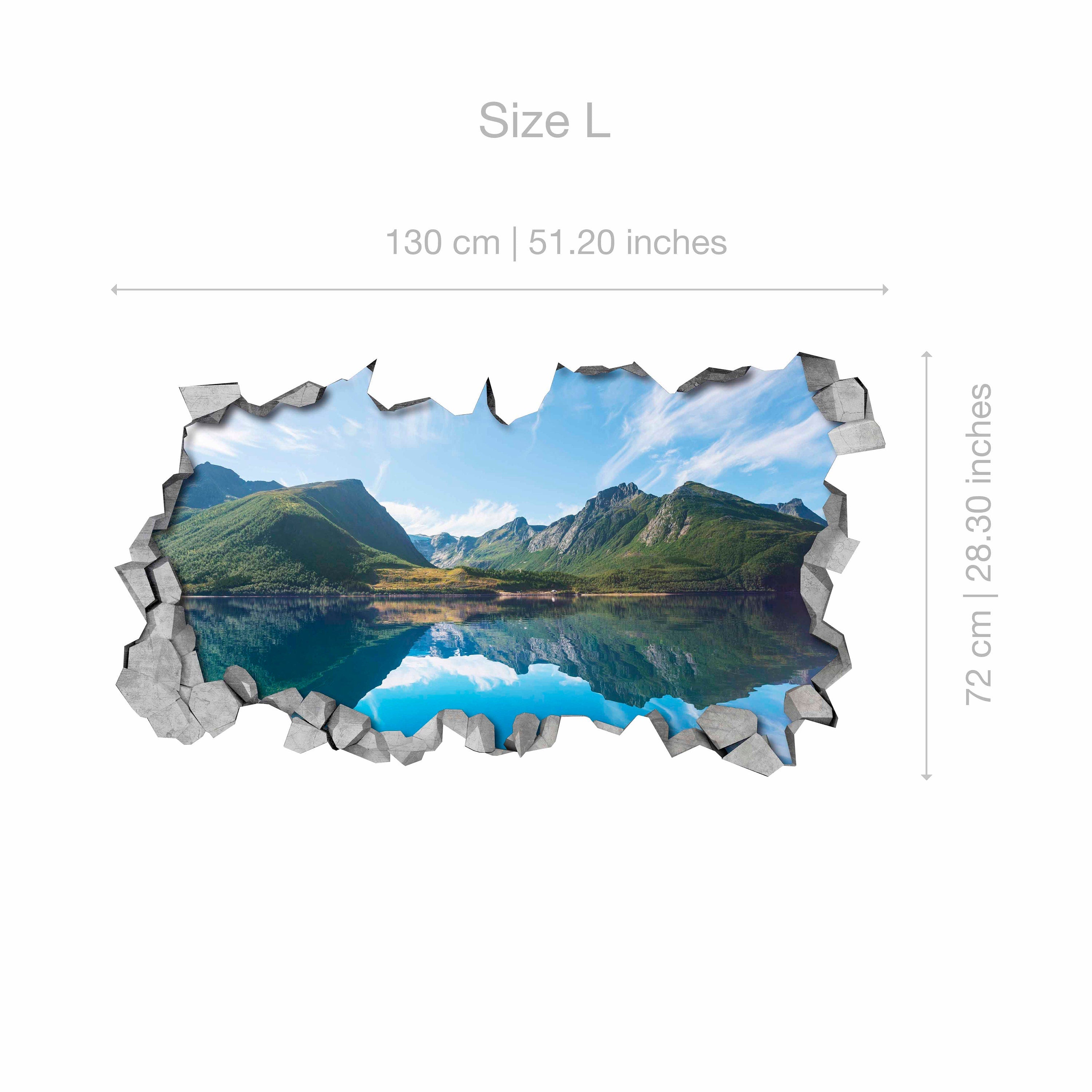 Lake Mountains - 3d Wall Art - Wall Sticker - Wall Decal - 3d Wallpaper - 3d wall decals - 3d printed - 3d art - Kids - Bedroom -SKU:LAMO3DW-3