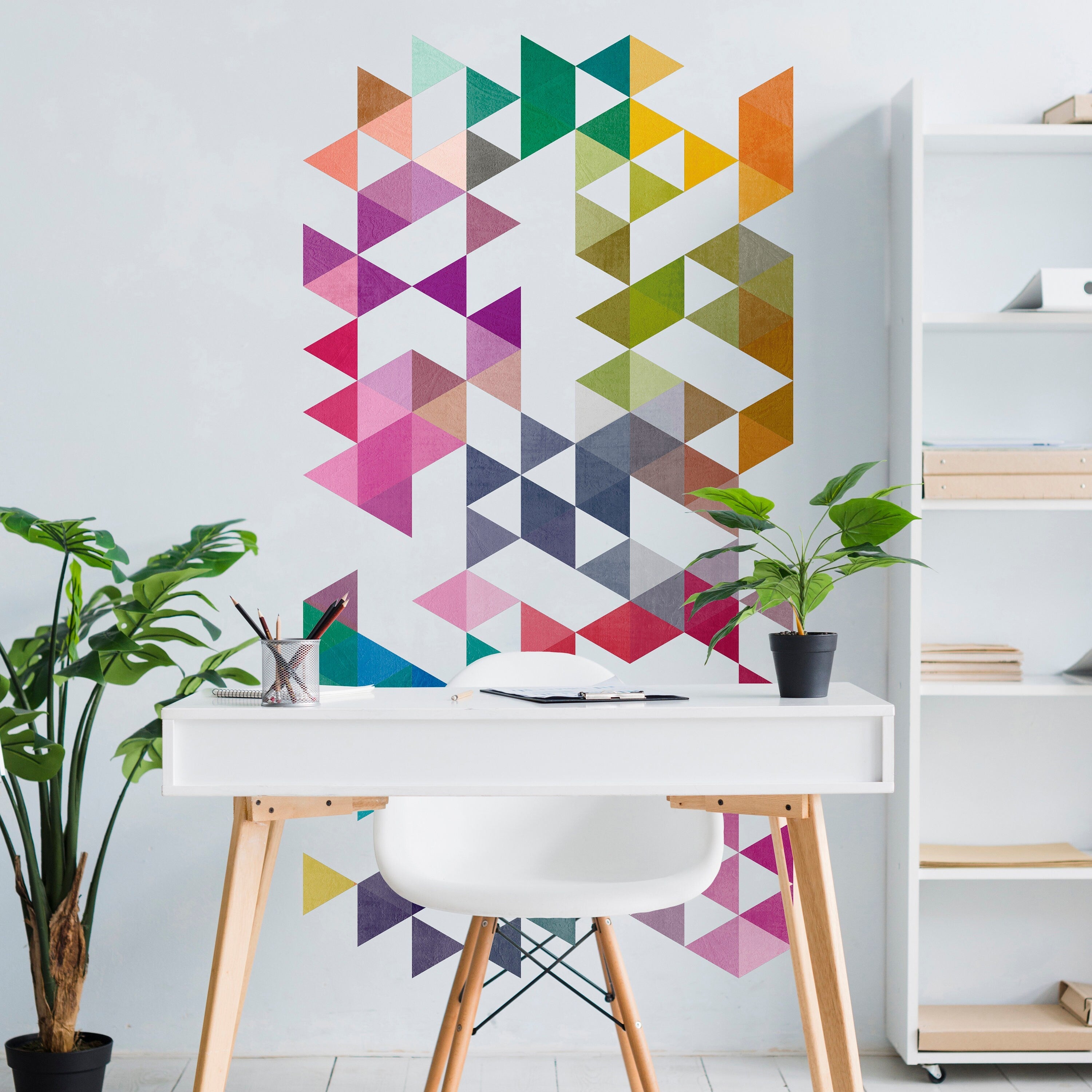 Mid Century Modern Art - Mid Century - Geometric Art - Mid Century Modern - Triangles -  Mid Century Modern Artwork - SKU:coltristicker-1