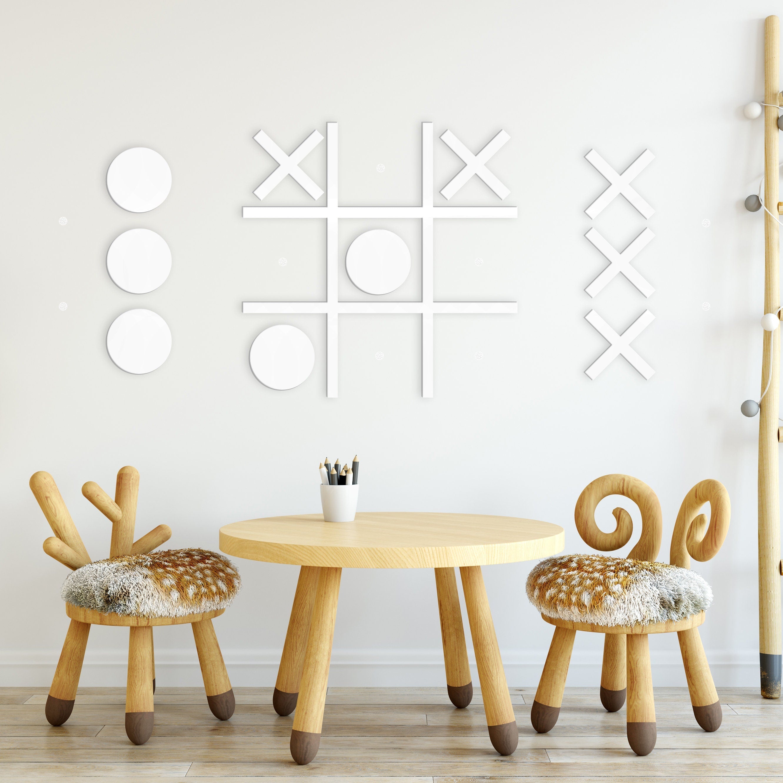 Tic-tac-toe - Game - Gamer - Kids - Children Games - Wall Decor 3D - Kids Decor - 3D, Fretwork - Nursery Decor - SKU:TTT-2