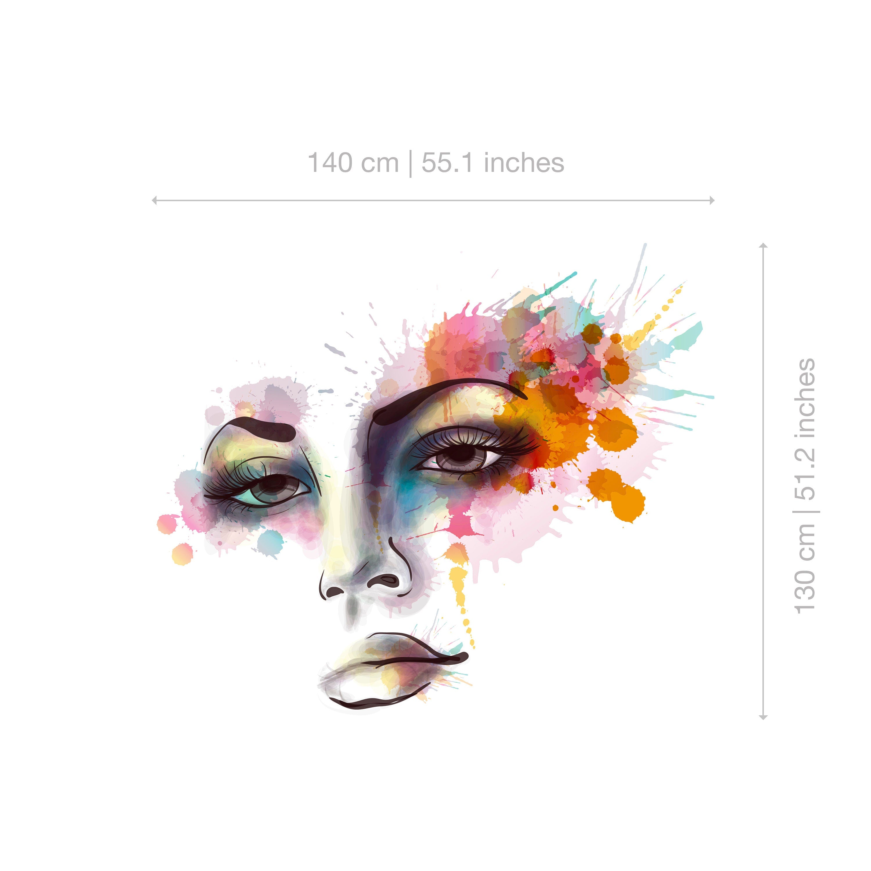 Woman Face - Watercolor Decal - Vinyl Wall Art Decal - SKU:WOFAGR-2