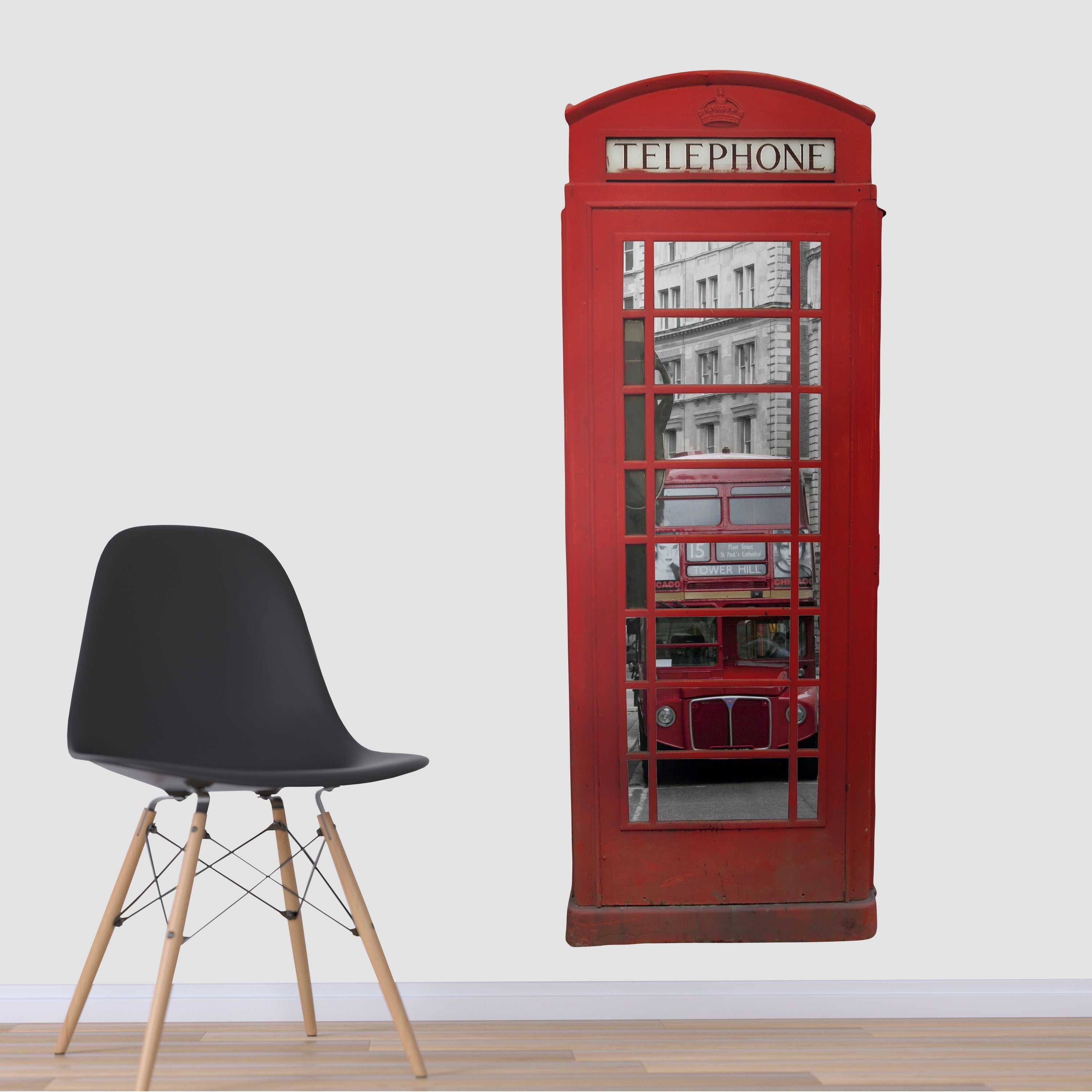 London, Phone Booth, London Phone Booth,  Red Phone Booth, Decal, British, Wall Art, Wall Decals, Wall Stickers, Gifts, Travel - SKU:LONDPHO-0