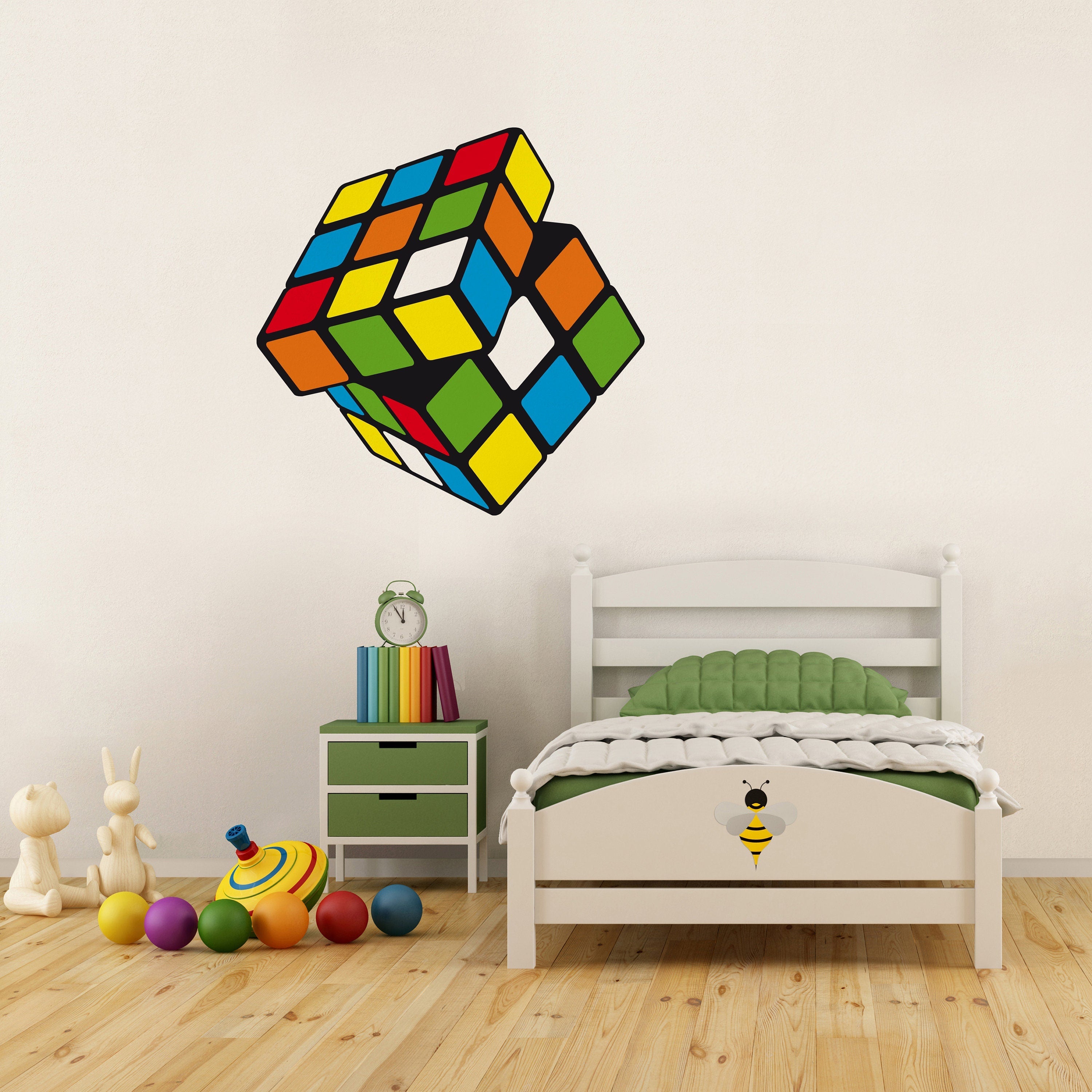 Rubiks Cube Decal, Rubiks Cube Decor, Rubiks Cube Art, Playroom Decor, Kids Room, Decals, Stickers - SKU:RUBIK-2