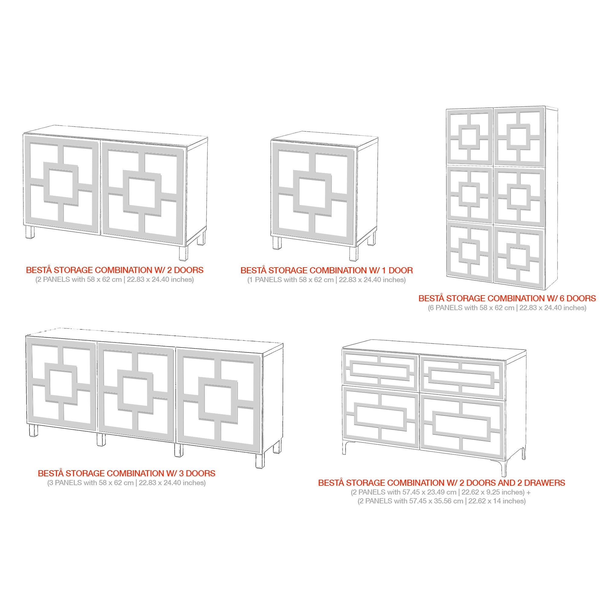 Peniche, BESTA Kits, Decorative, Furniture Panels, Furniture Decor, Furniture Overlays -Fretwork Panels, Mirrored Furniture, SKU:PEBE-2