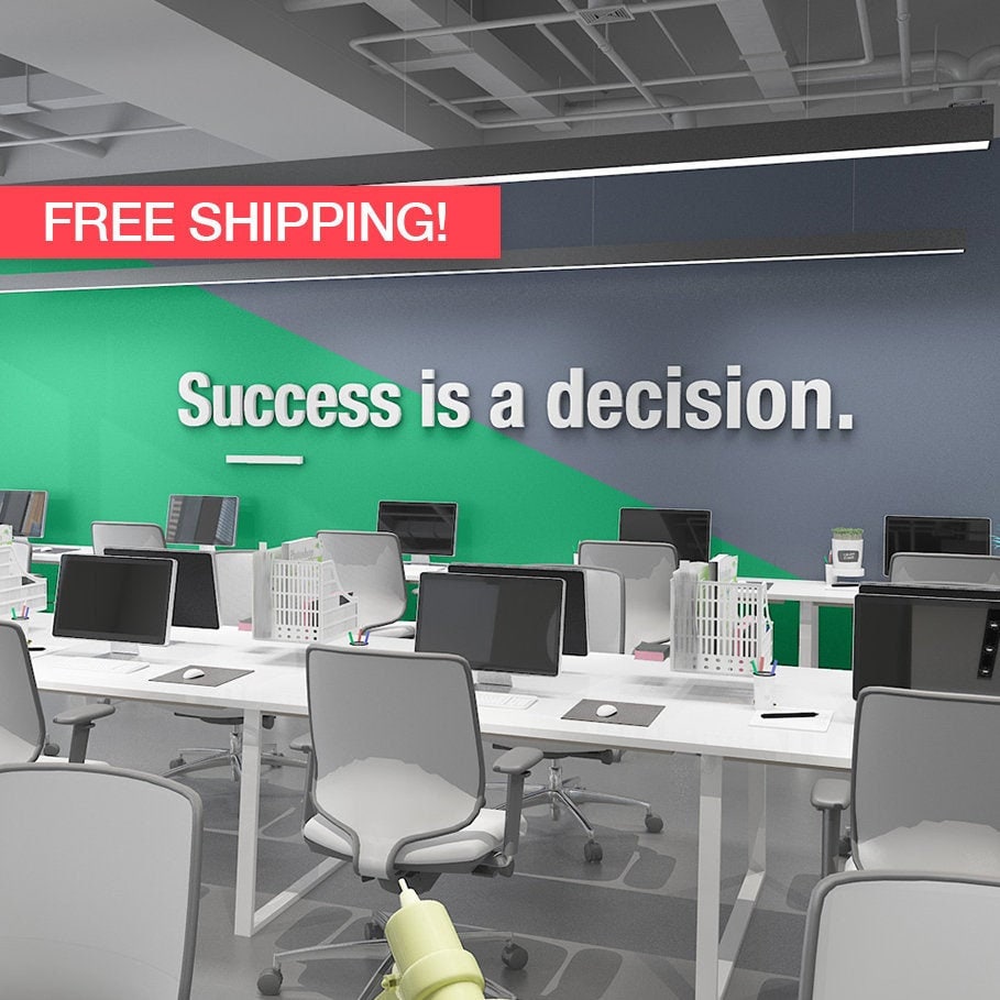 Success Is A Decision, Office Motivational Wall Decor, 3D Quote for Home Office, Positive Mindset, SKU:SIAD3D-0