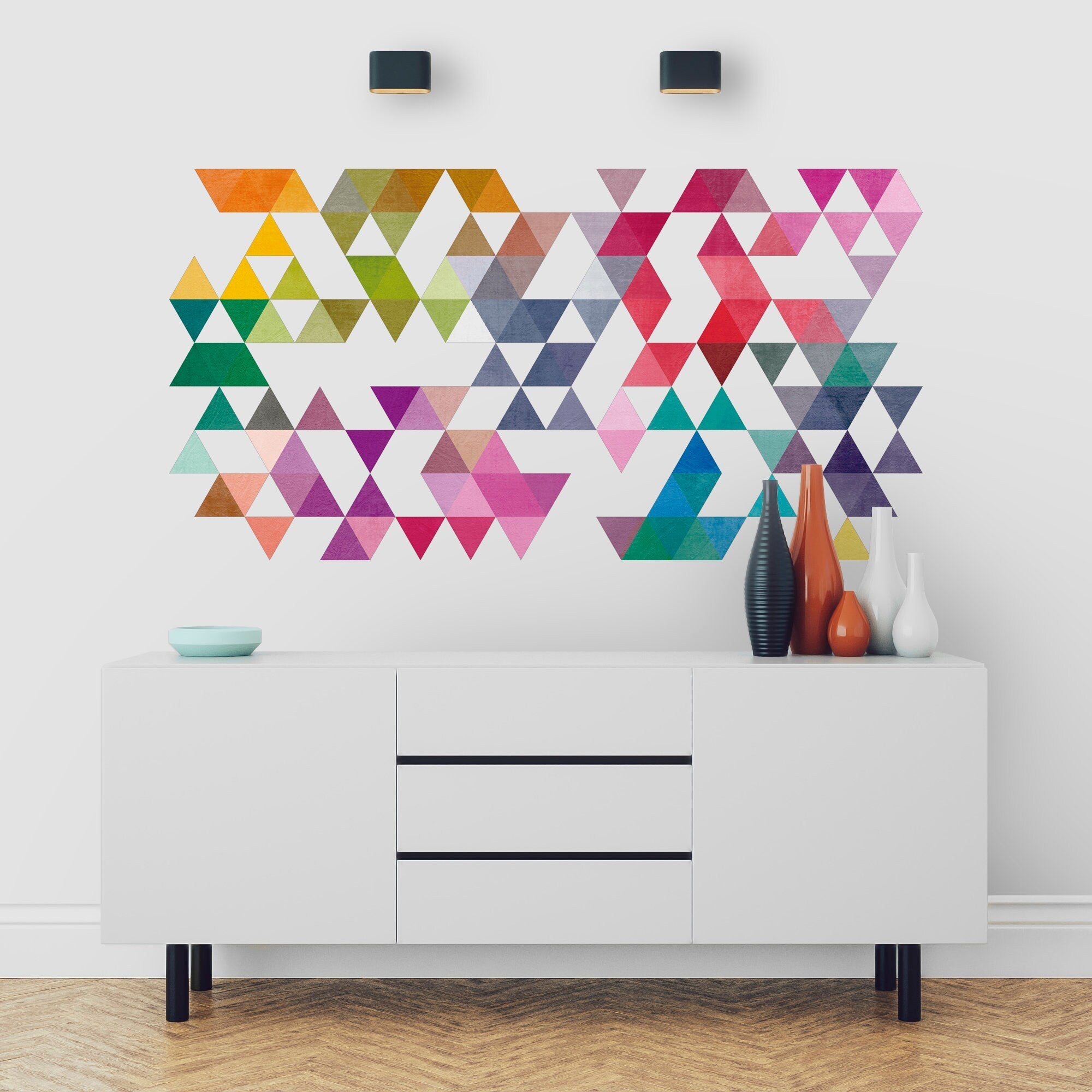 Mid Century Modern Art - Mid Century - Geometric Art - Mid Century Modern - Triangles -  Mid Century Modern Artwork - SKU:coltristicker-2