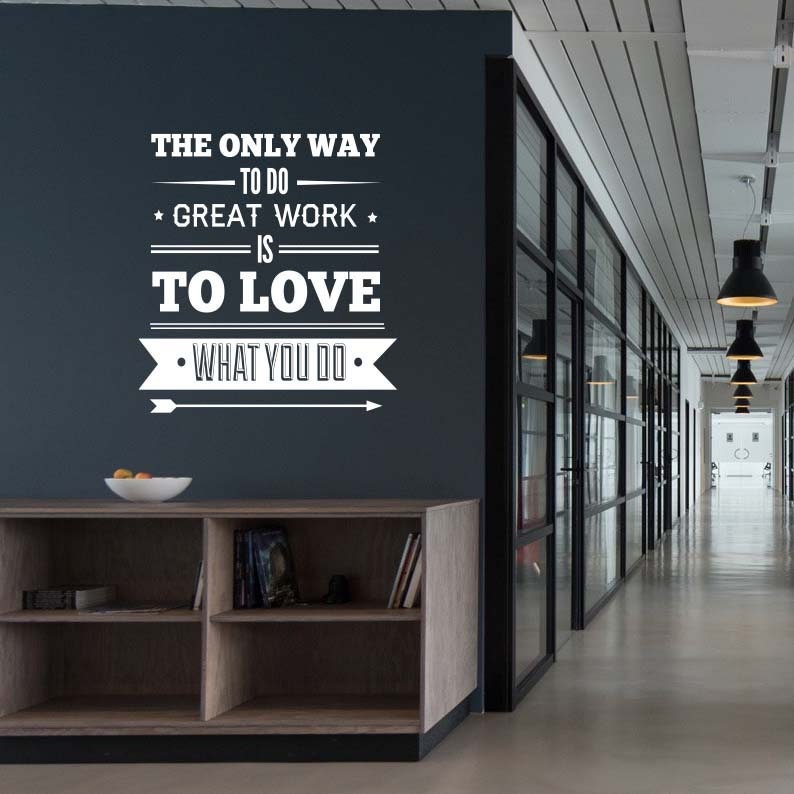 Great Work is to Love - Office Decor - Typography Stickers - Inspirational Stickers - Motivational  Quotes - SKU:OFFICESTICKER-0